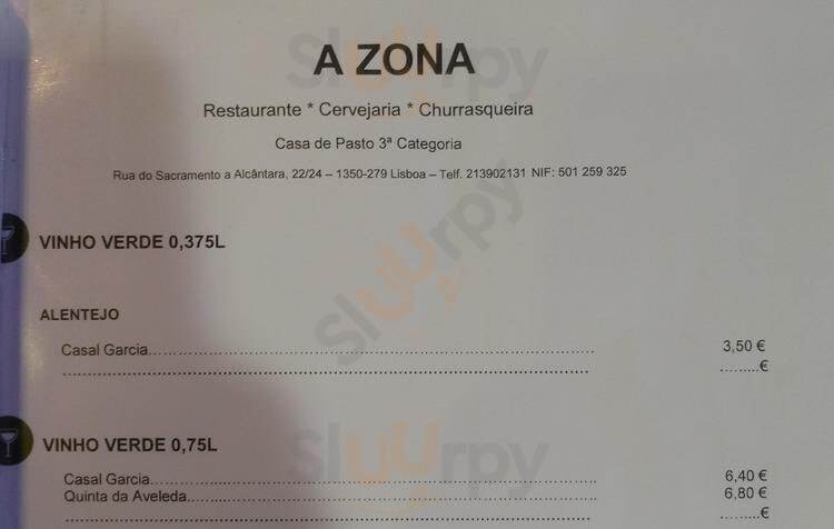 Restaurante A Zona Lisboa Menu - 1
