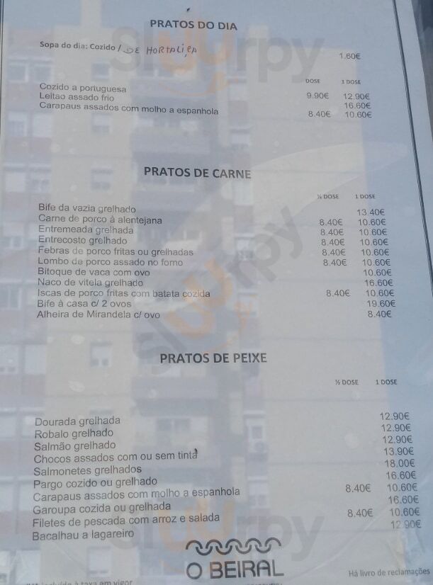 Restaurante O Beiral Lisboa Menu - 1