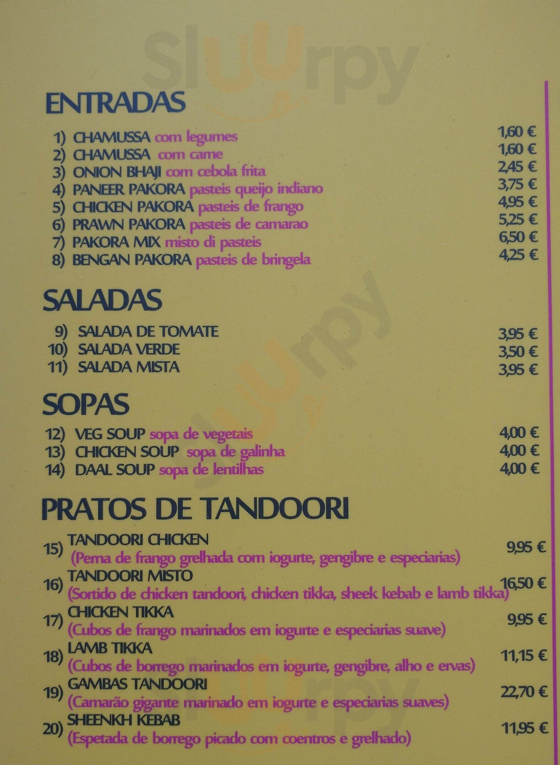 Bengal Tandoori Lisbon Lisboa Menu - 1
