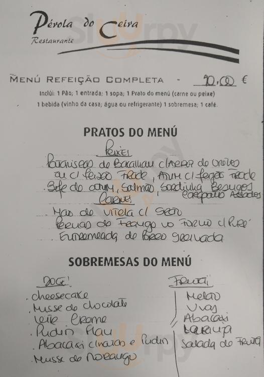 Pérola Do Ceira Lisboa Menu - 1