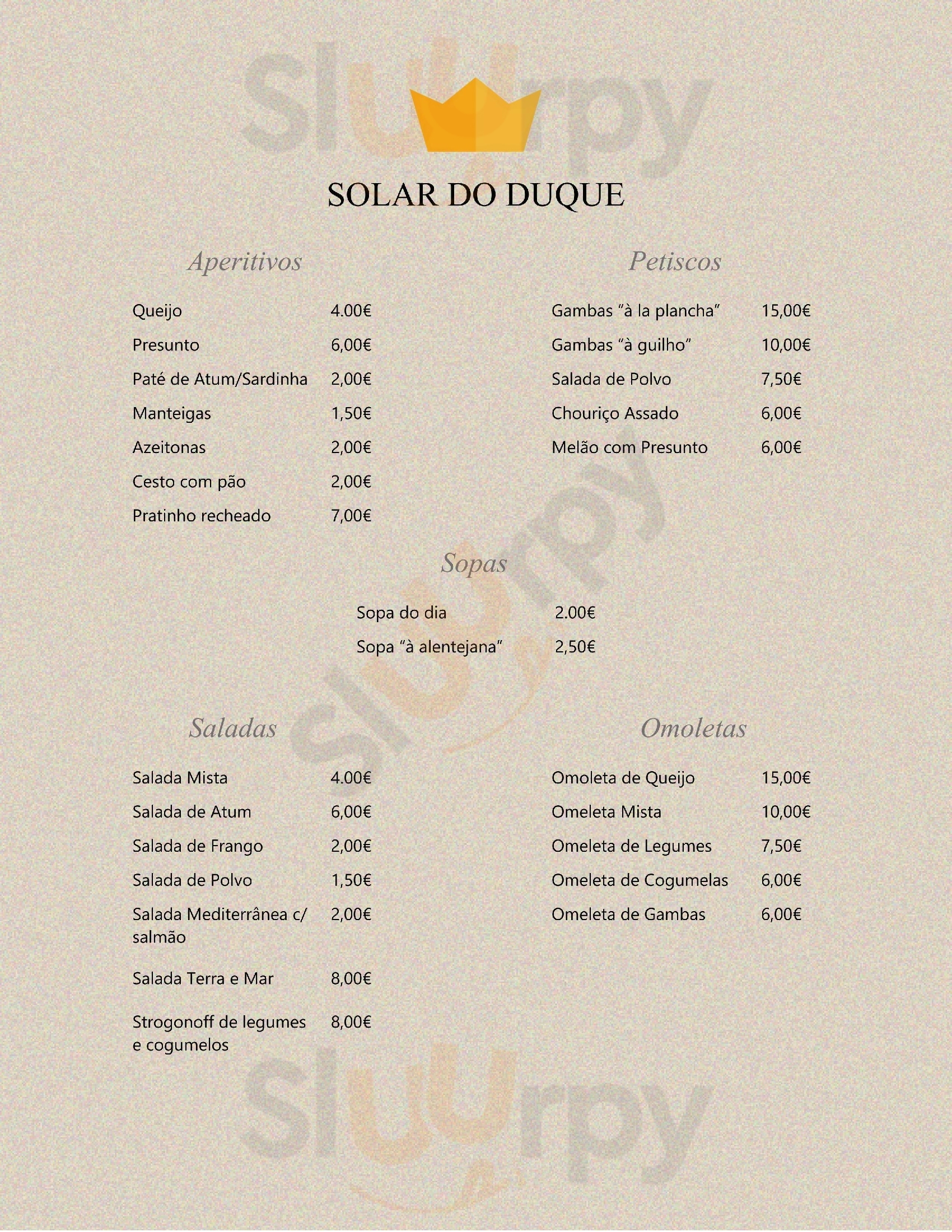 Restaurante Solar Do Duque Lisboa Menu - 1