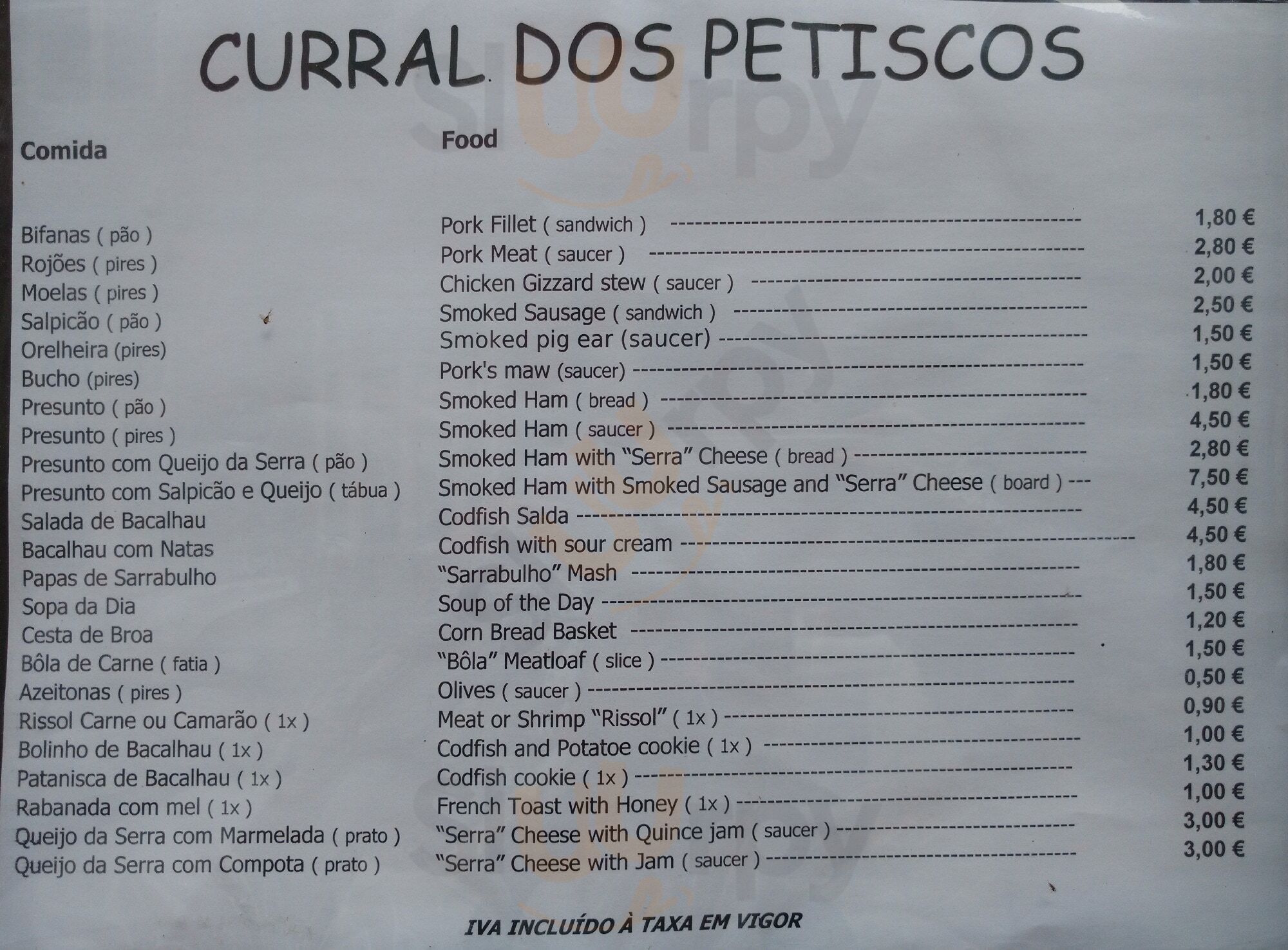 Curral Dos Petiscos Porto Menu - 1