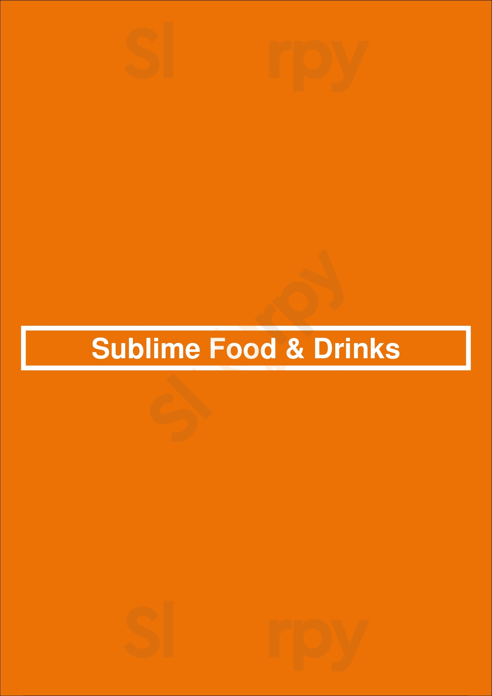 Sublime Food & Drinks Lisboa Menu - 1
