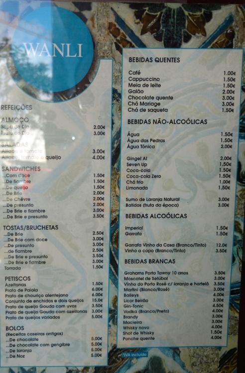 Wanli Lisboa Menu - 1