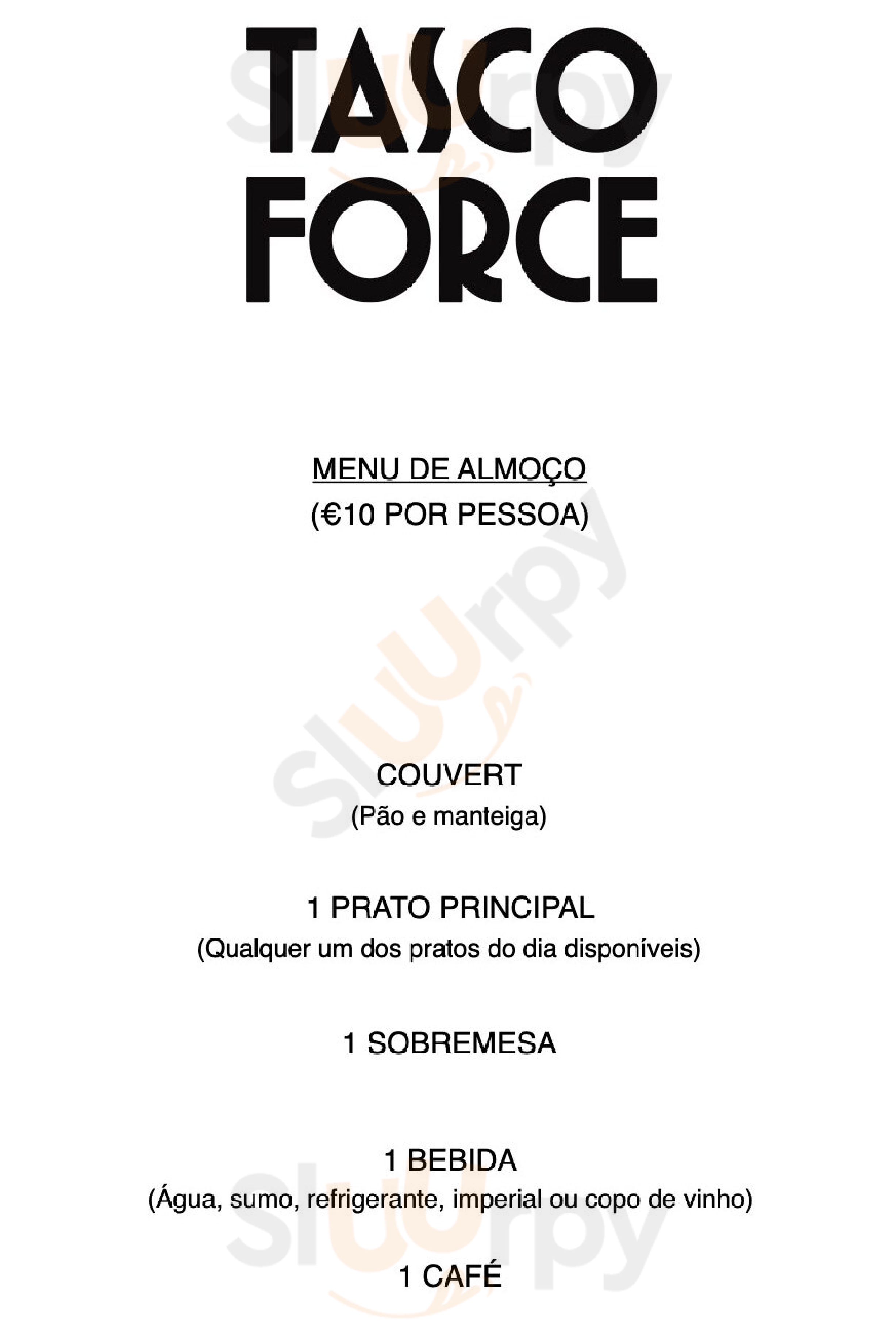 Tasco Force Lisboa Menu - 1