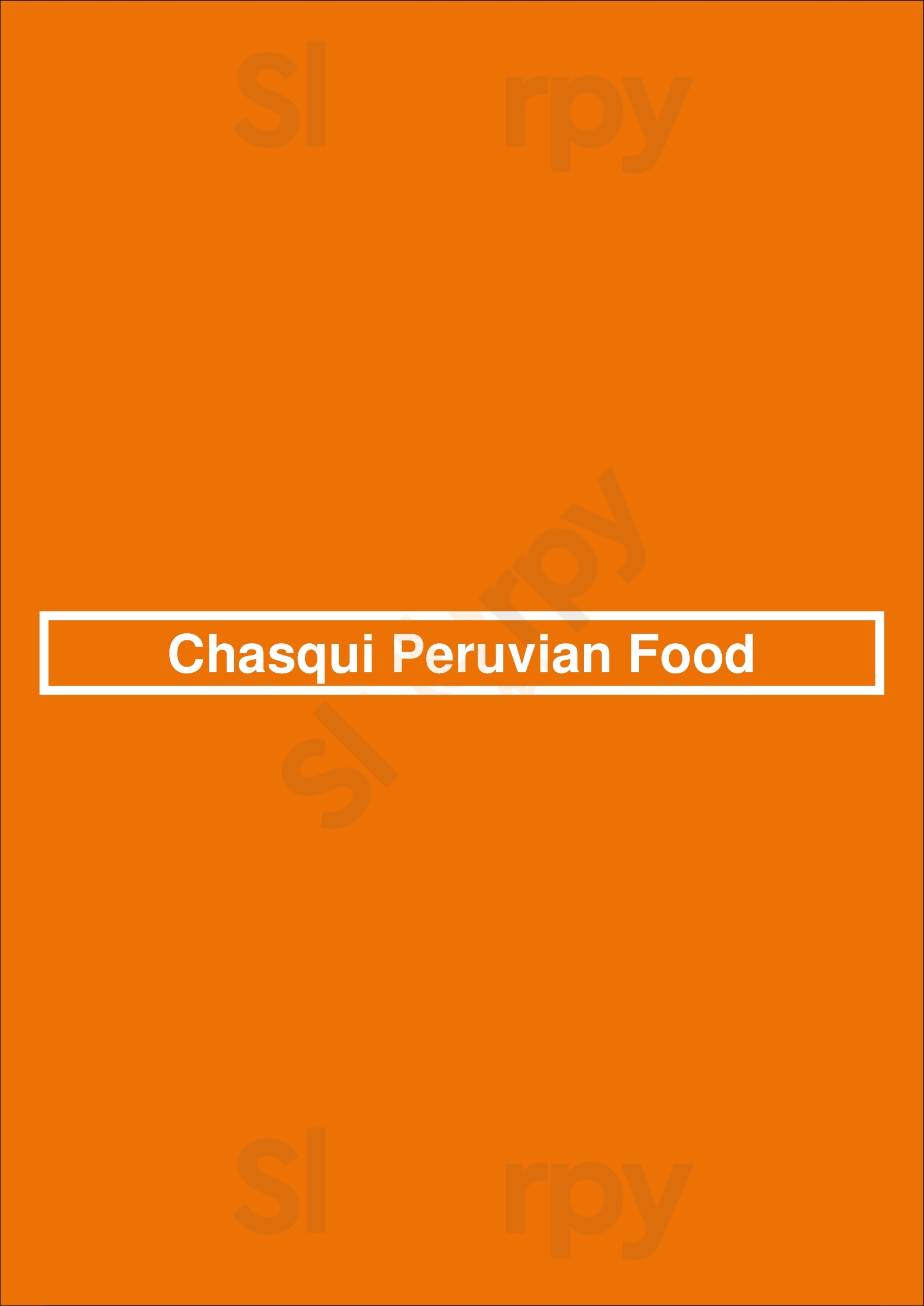 Chasqui Peruvian Food Lisboa Menu - 1