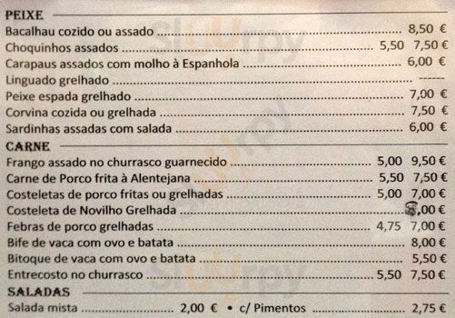 Churrasqueira De Sapadores Lisboa Menu - 1