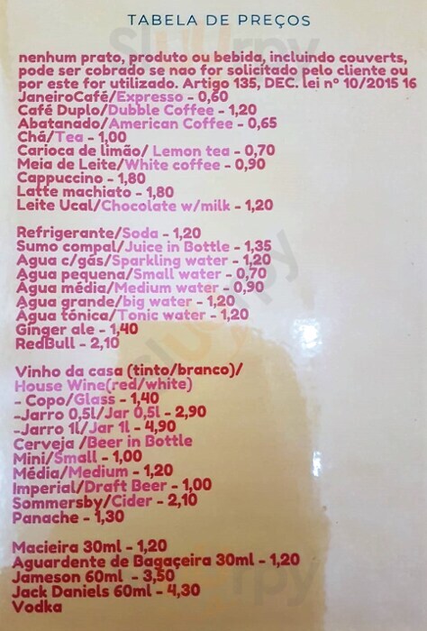 Amor'a Café Lisboa Menu - 1