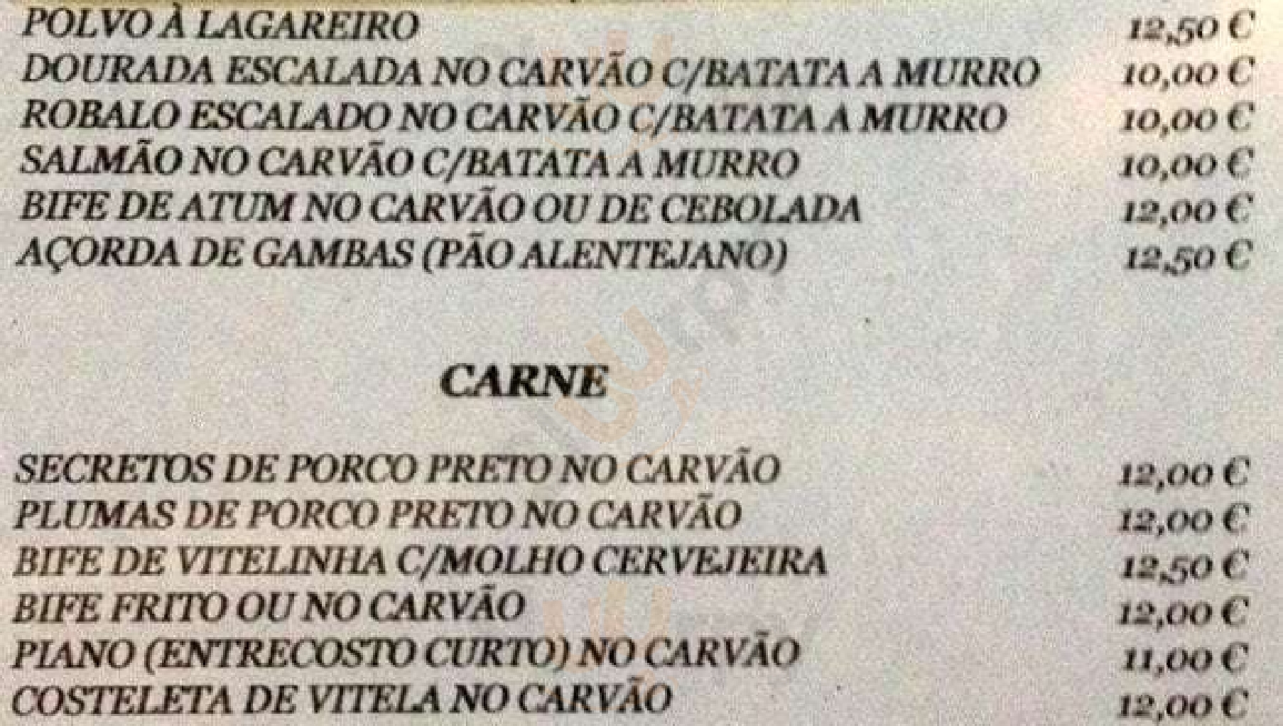 Adega Típica "o Gato Preto" Lisboa Menu - 1