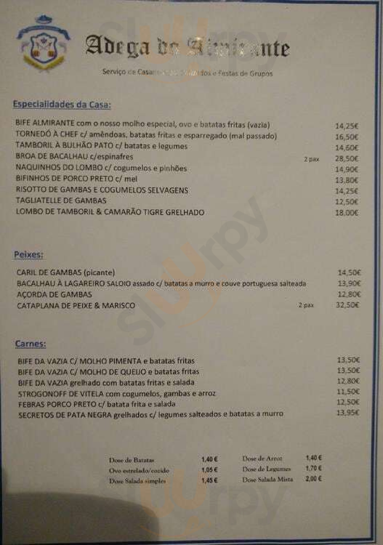 Adega Do Almirante Lisboa Menu - 1