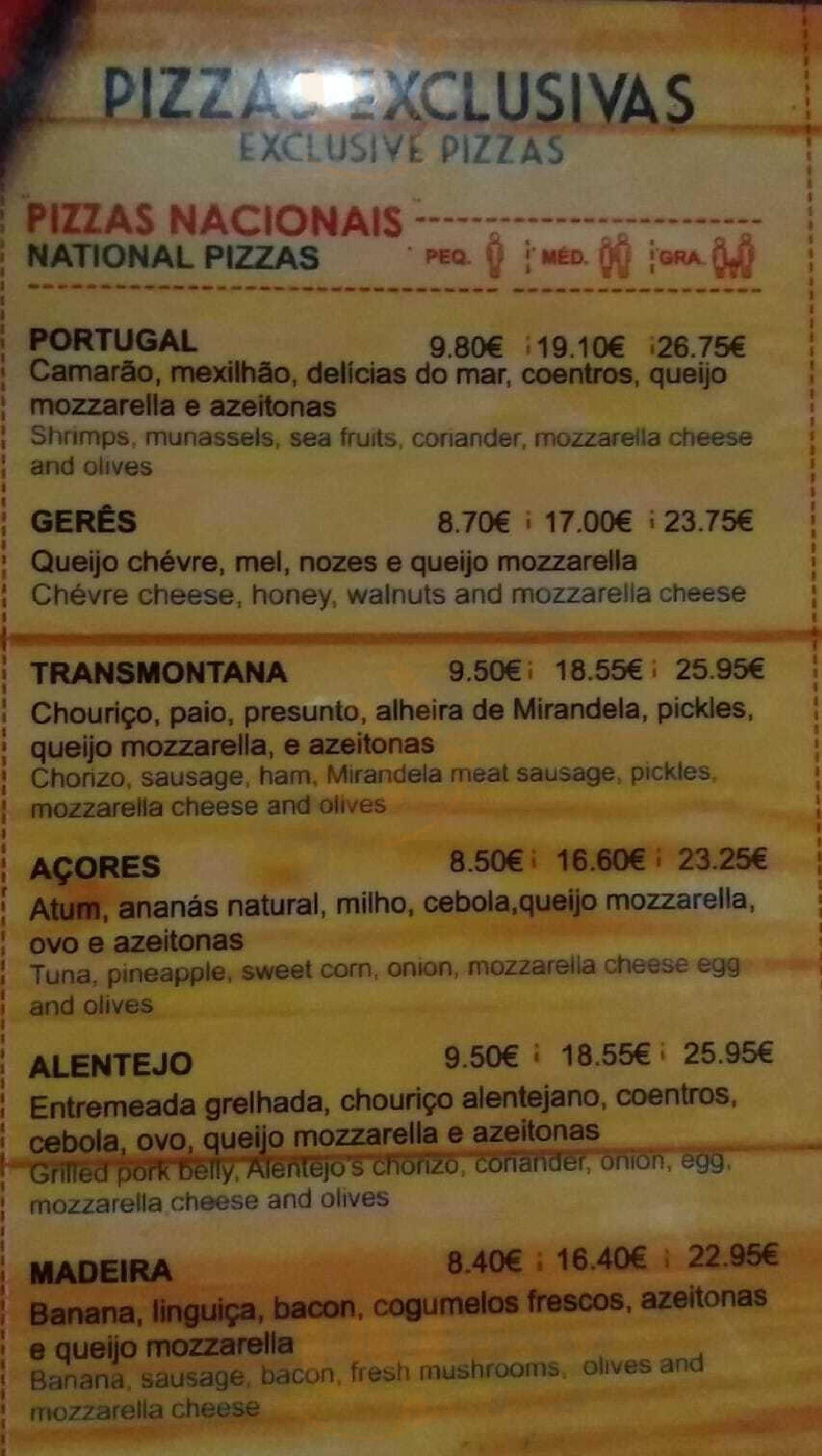 Pizza Na Brasa Lisboa Menu - 1
