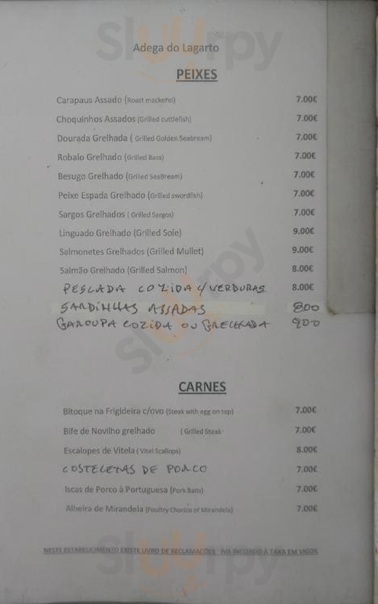 Adega Do Lagarto Lisboa Menu - 1