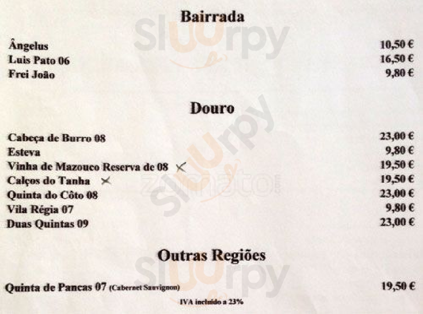 Outro Tempo Bar Lisboa Menu - 1