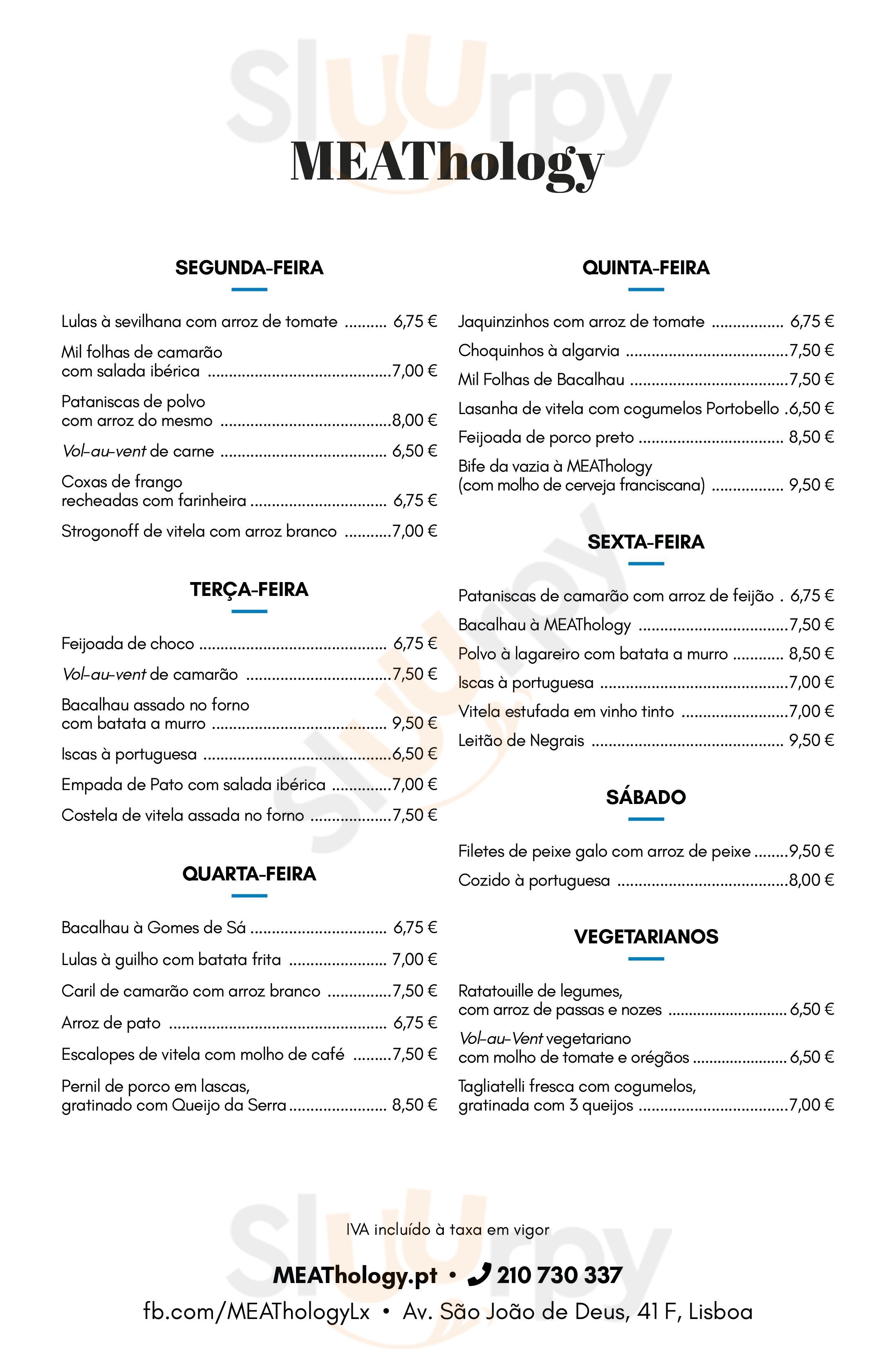 Meathology - Grill & Burger Lisboa Menu - 1