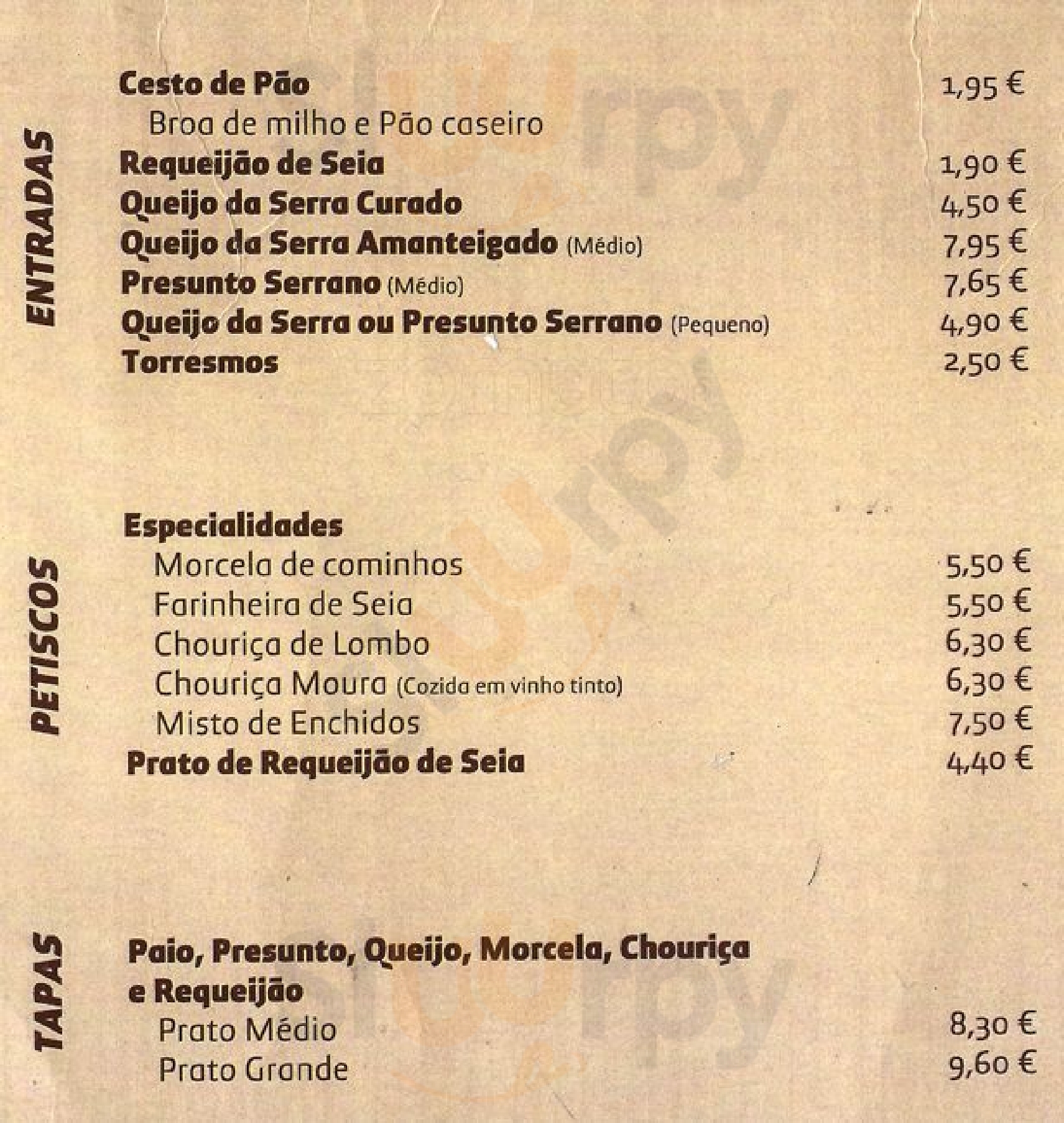 Restaurante Serra Da Estrela Lisboa Menu - 1