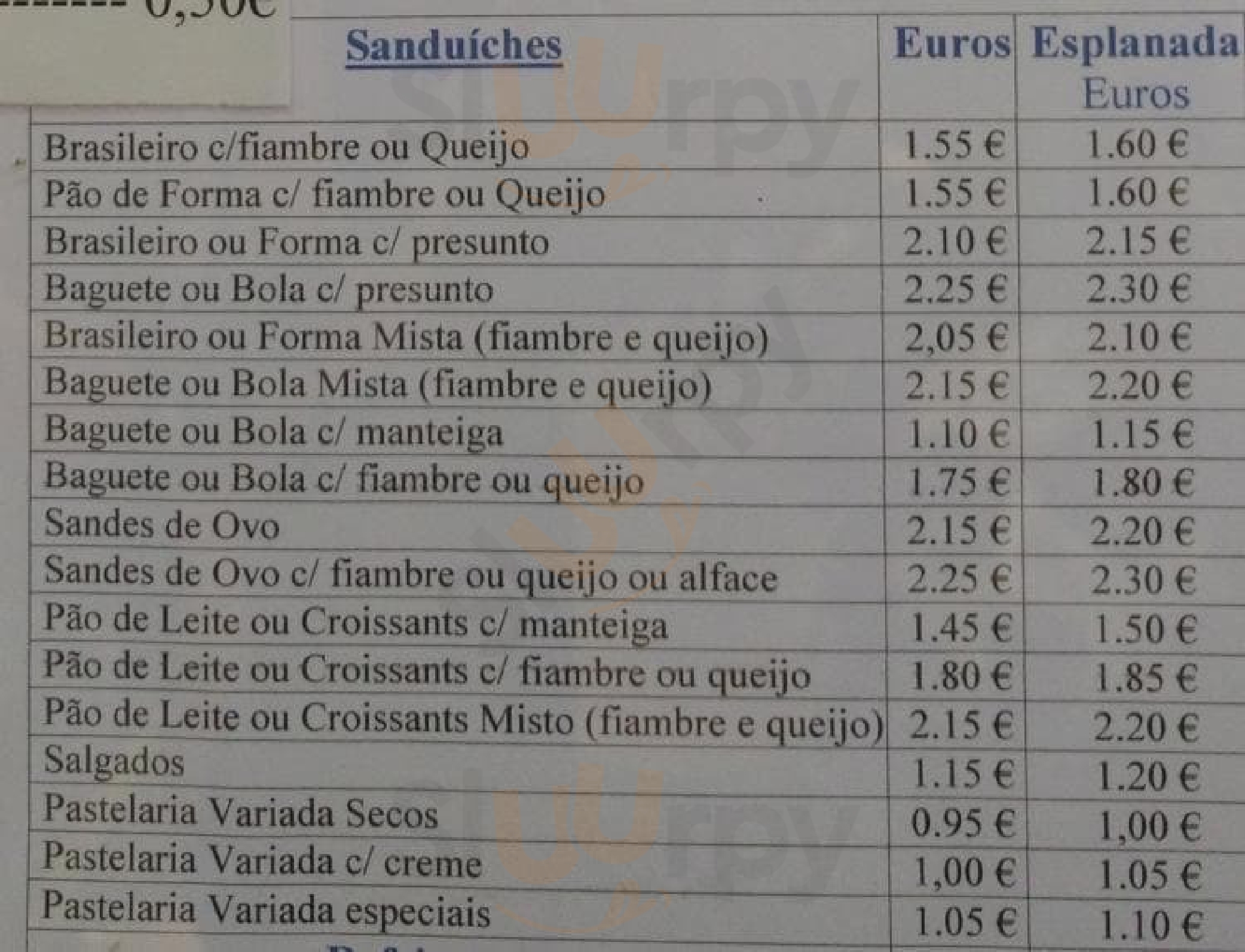 Pastelaria Evian Lisboa Menu - 1