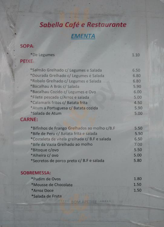Sabella Cafe Lisboa Menu - 1