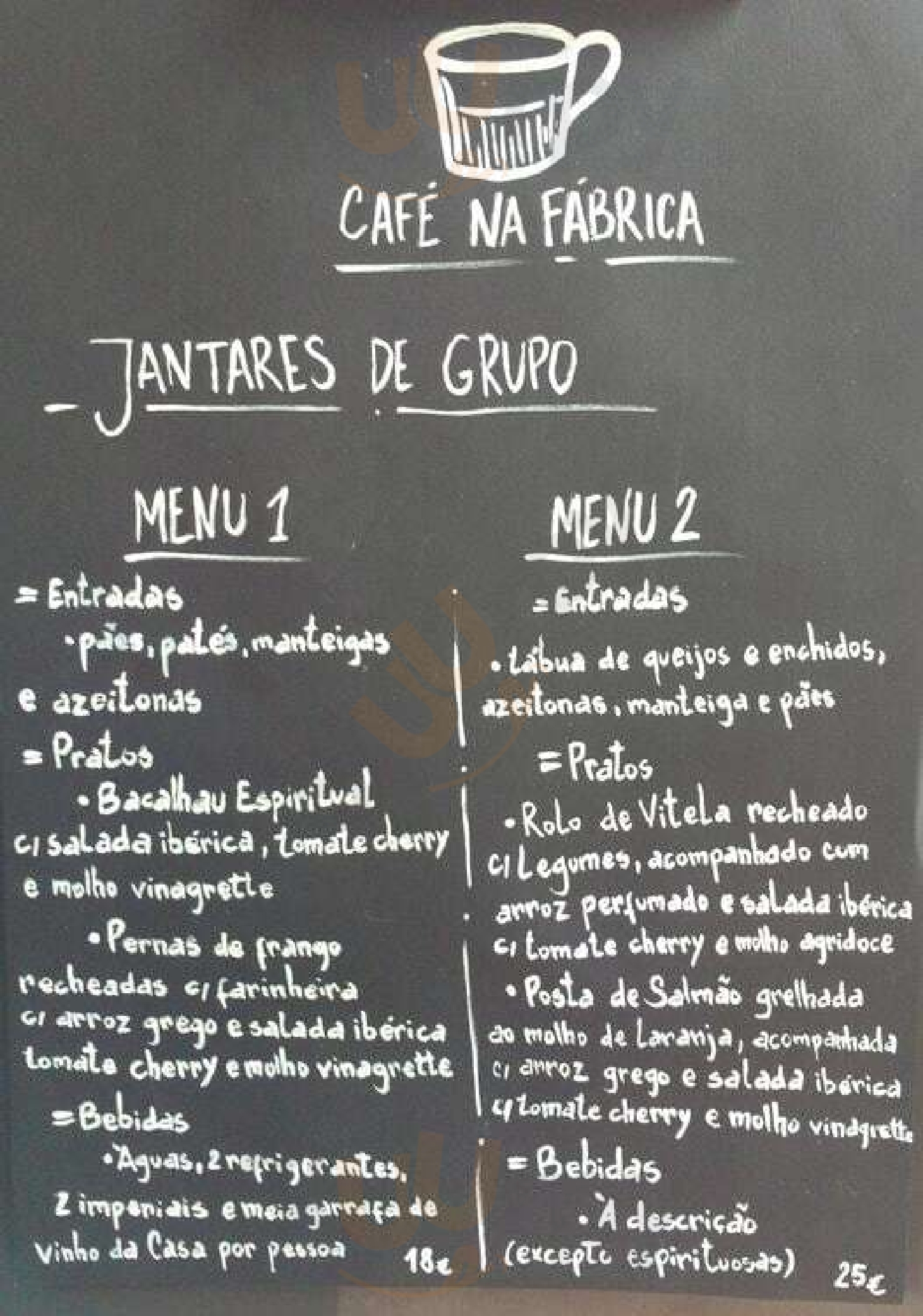 Cafe Na Fábrica Lisboa Menu - 1