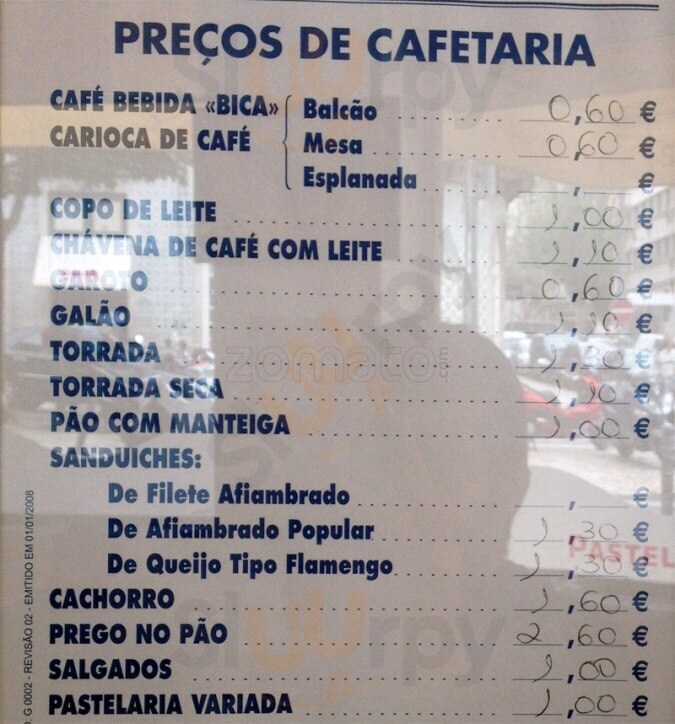 Pastelaria Restaurante Vinte Lisboa Menu - 1