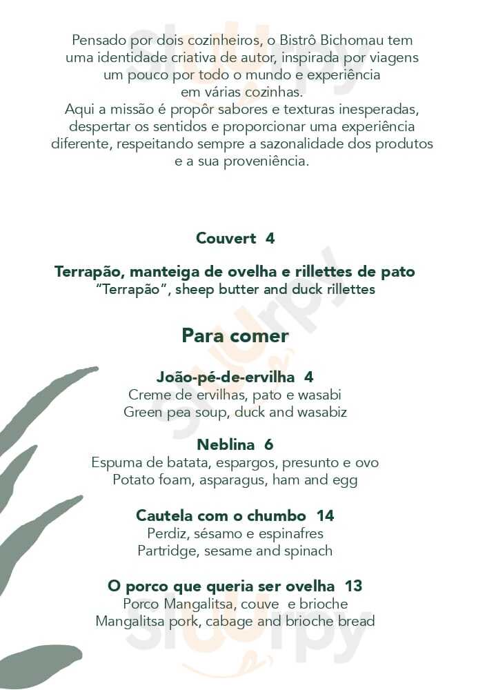 Restaurante Bichomau Lisboa Menu - 1