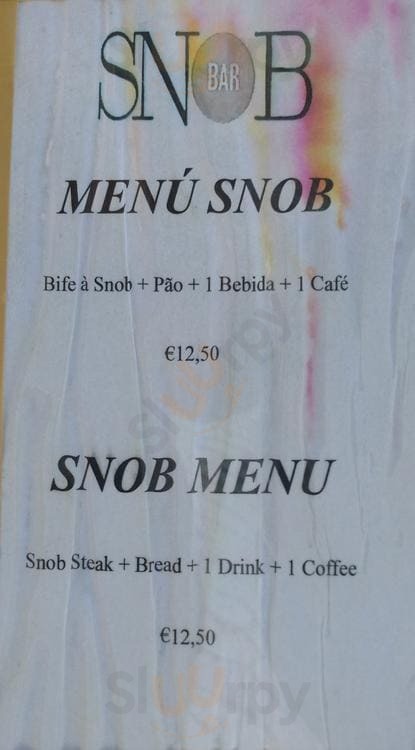 Bar Snob Lisboa Menu - 1