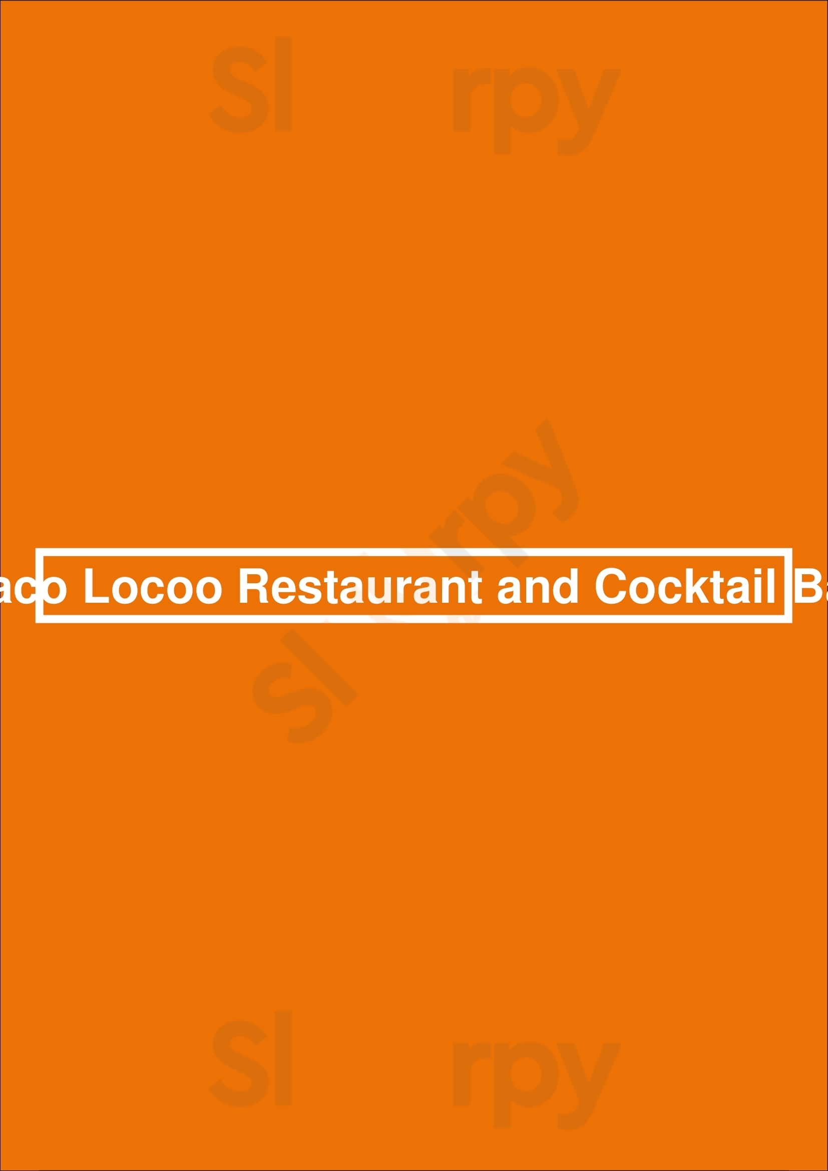 Taco Locoo Restaurant And Cocktail Bar Lisboa Menu - 1