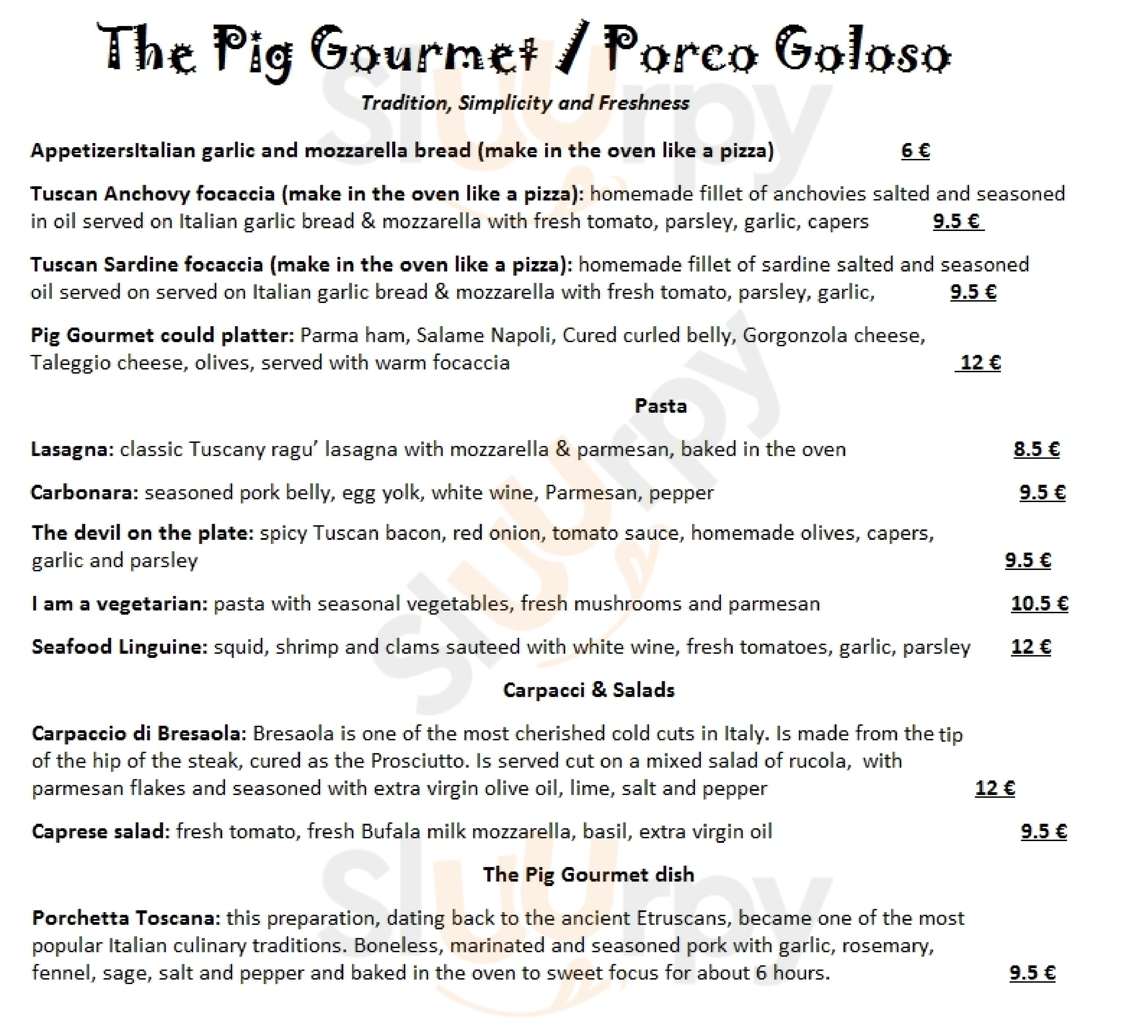 The Pig Gourmet / Porco Goloso Silves Menu - 1