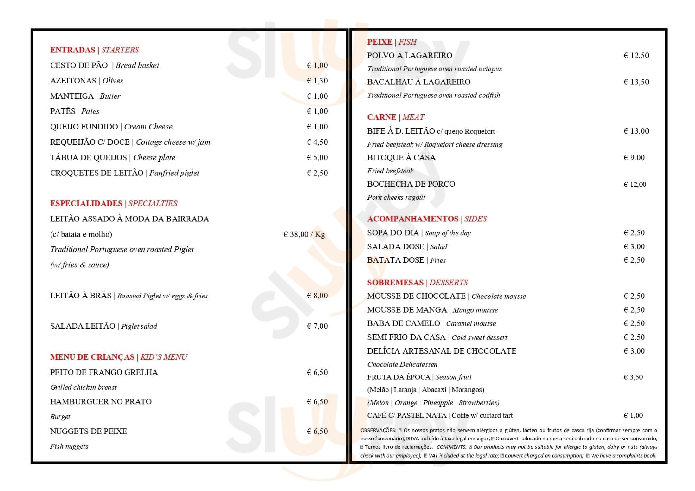Dom Leitão Alverca Alverca do Ribatejo Menu - 1
