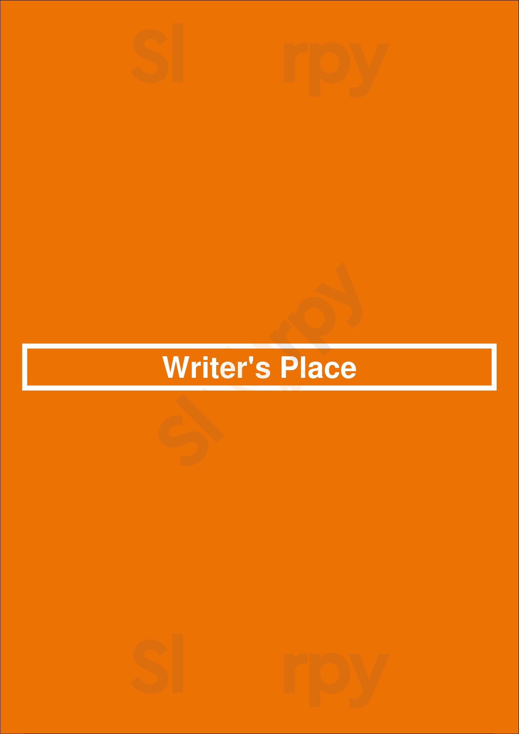 Writer's Place Pinhao Menu - 1
