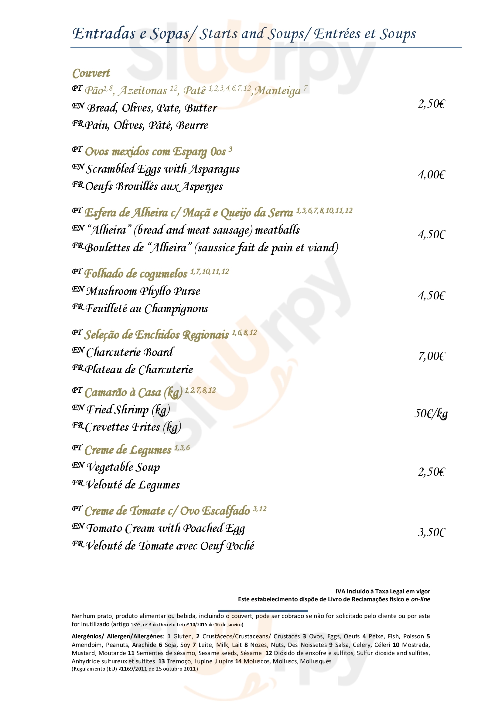 Quinta De Santo Estêvão Sequeiros Menu - 1