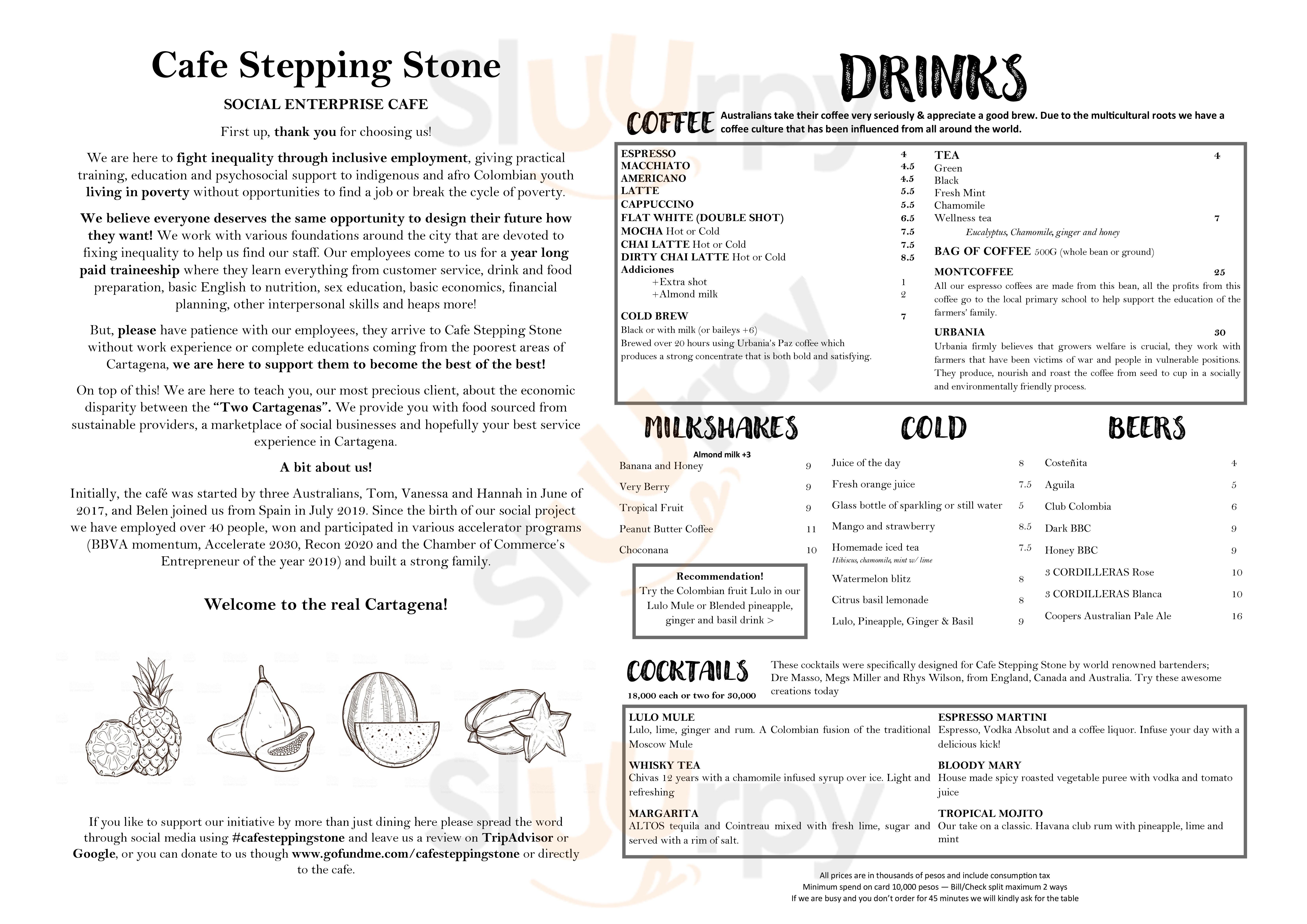 Cafe Stepping Stone Cartagena Menu - 1