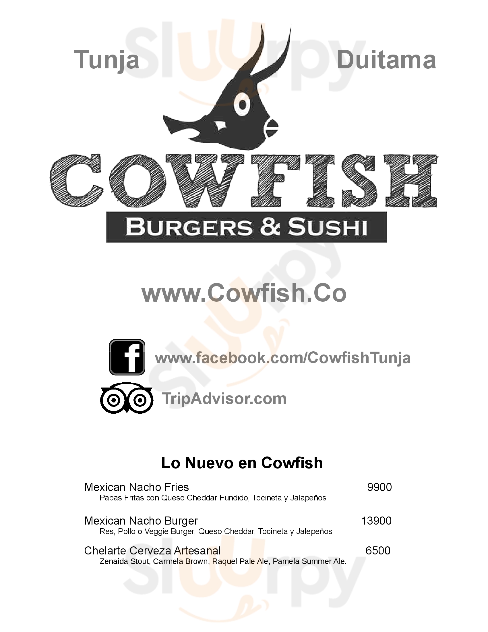 Cowfish Burgers & Sushi Duitama Menu - 1