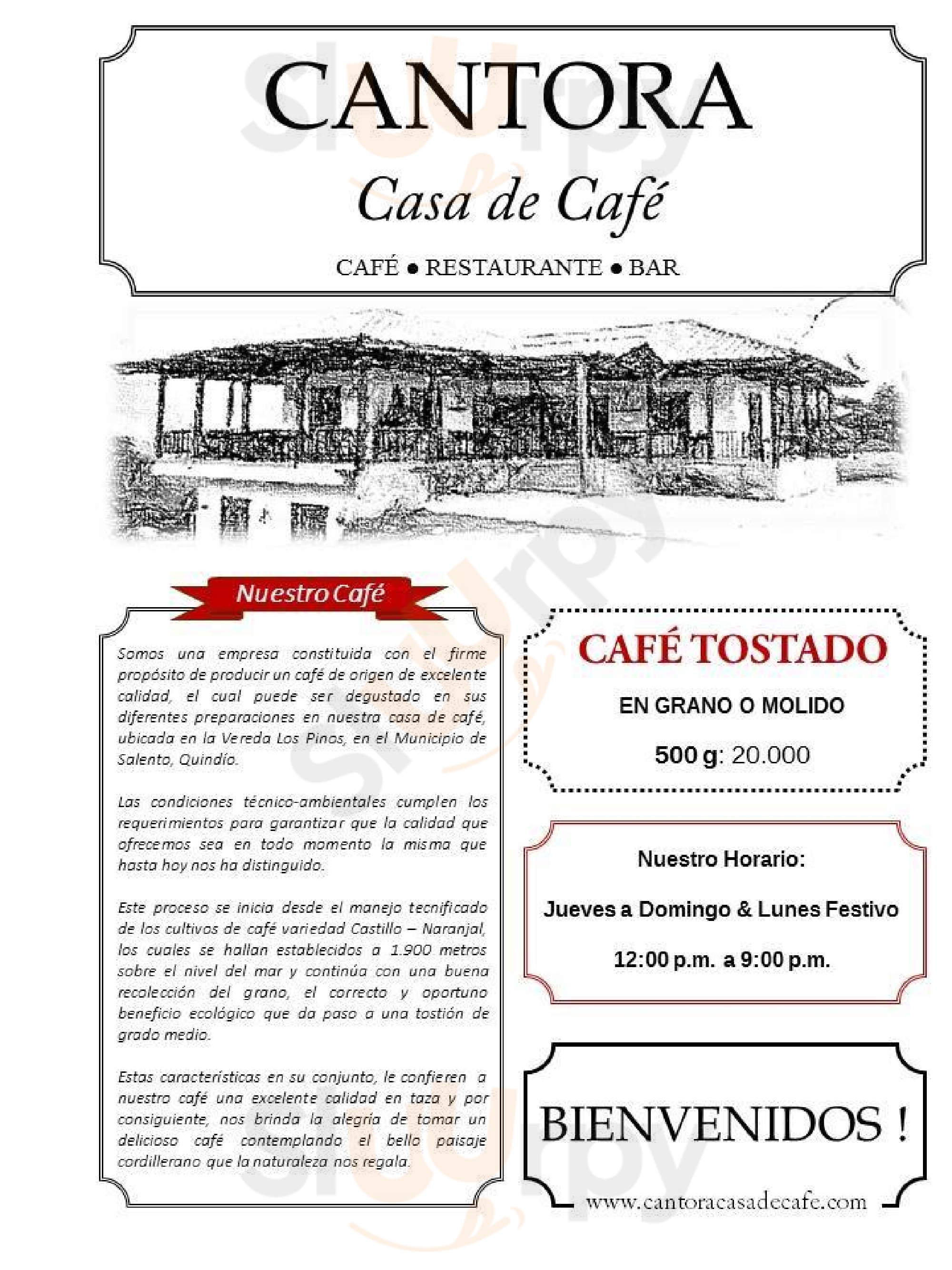 Cantora Cada De Cafe Salento Menu - 1