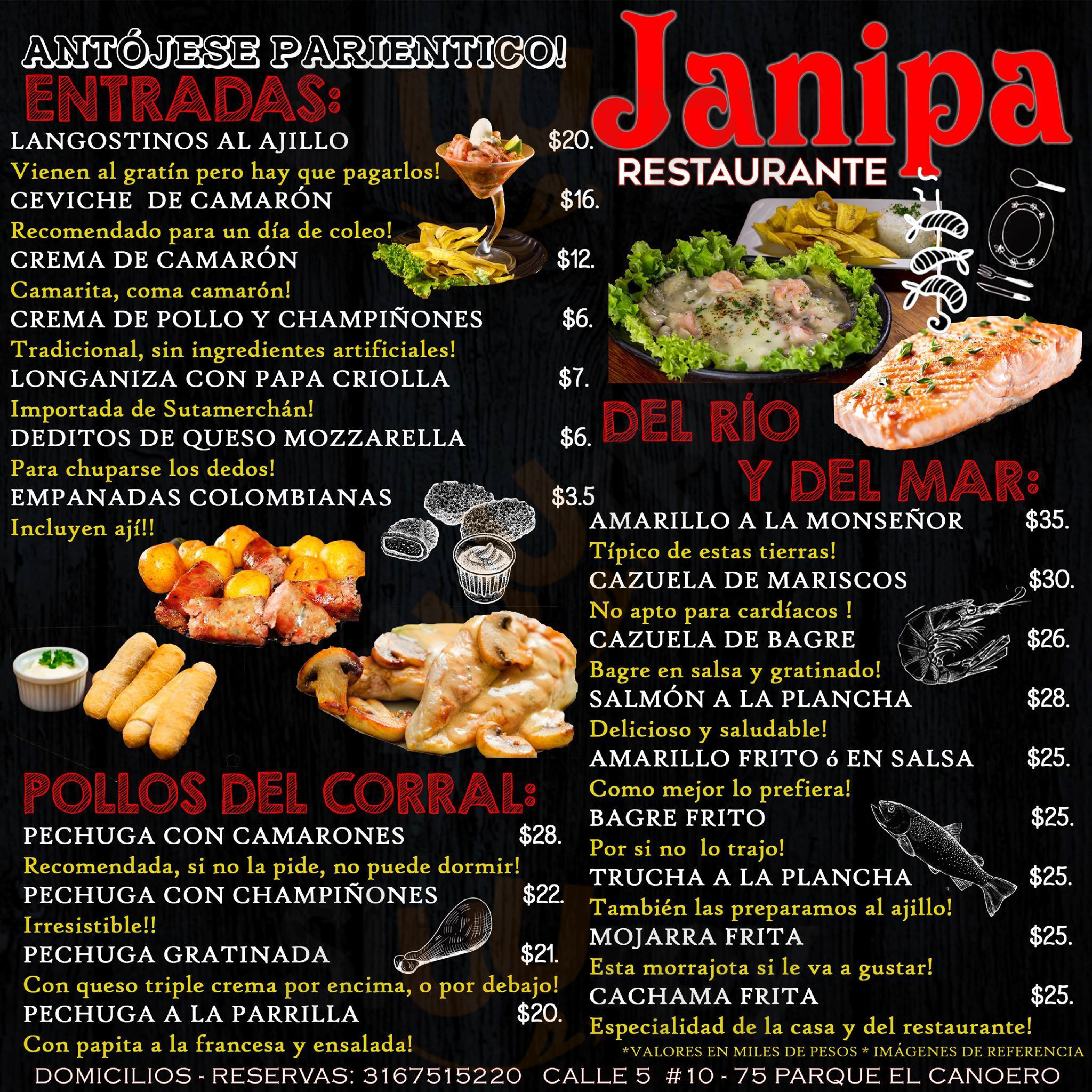 Janipa Restaurante Puerto López Menu - 1