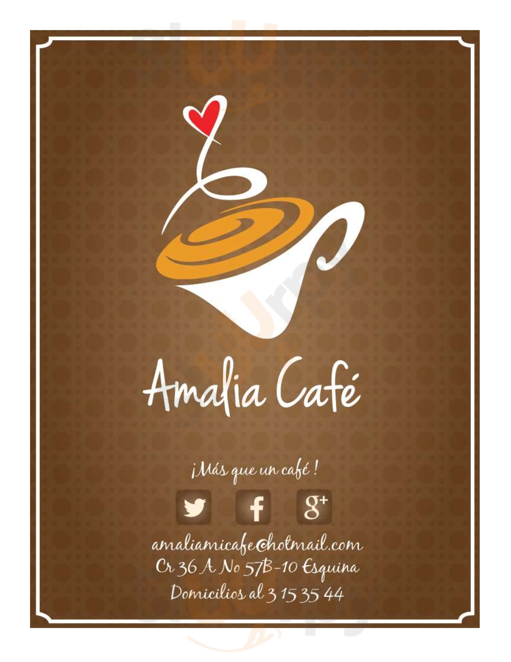 Cafe Amalia Bogotá Menu - 1