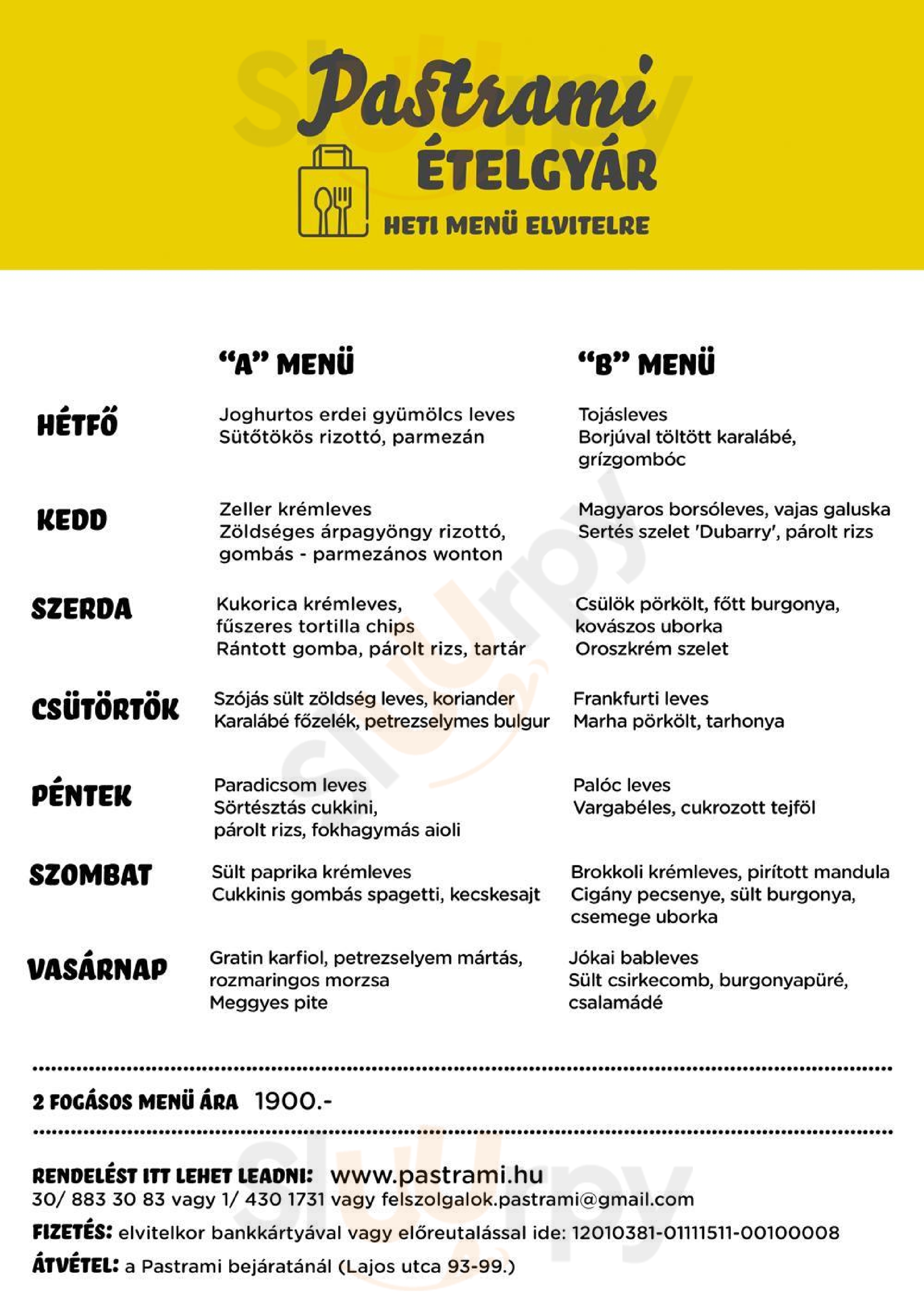 Pastrami Bogotá Menu - 1