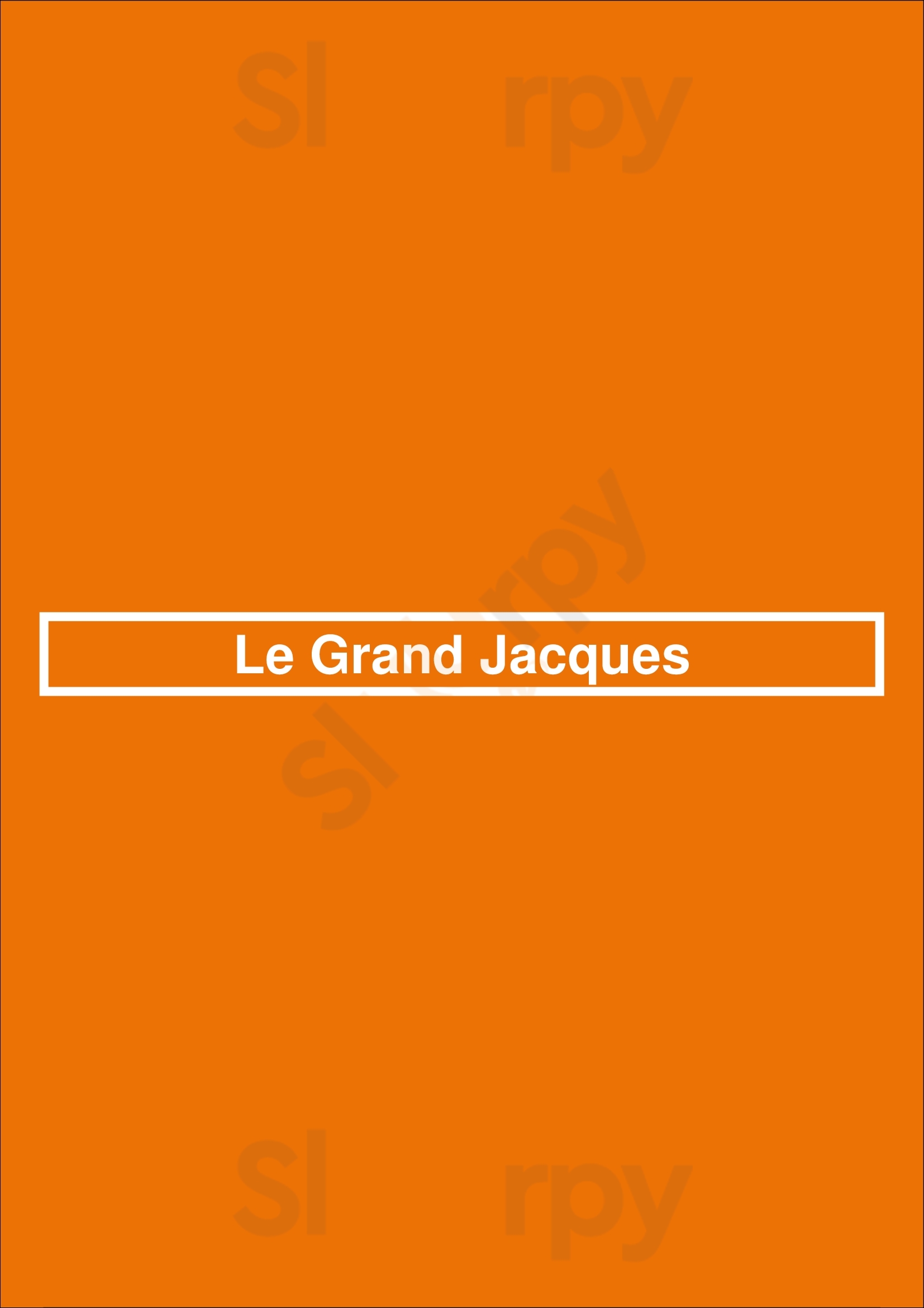 Le Grand Jacques Tournai Menu - 1
