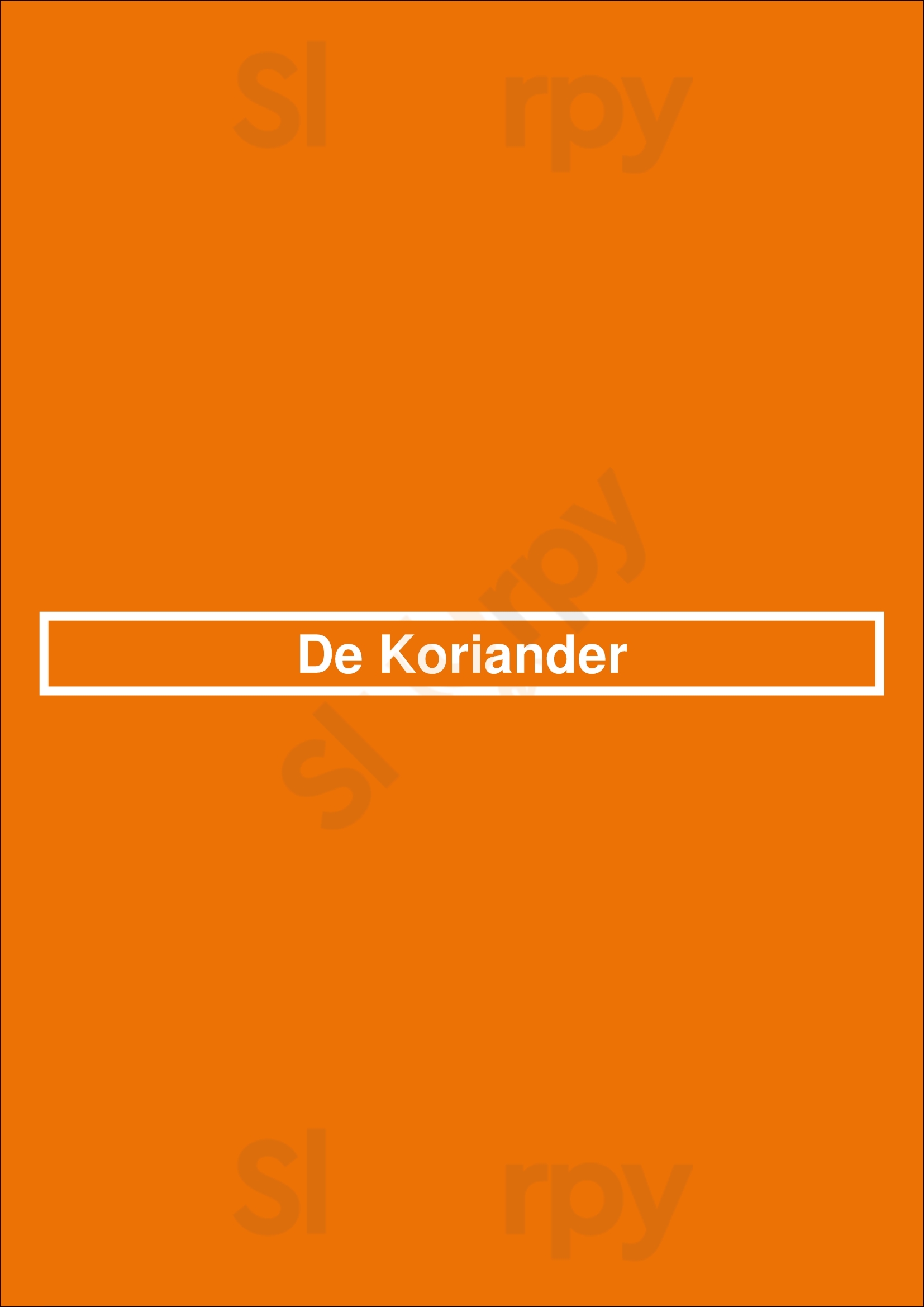 De Koriander Heusden-Zolder Menu - 1