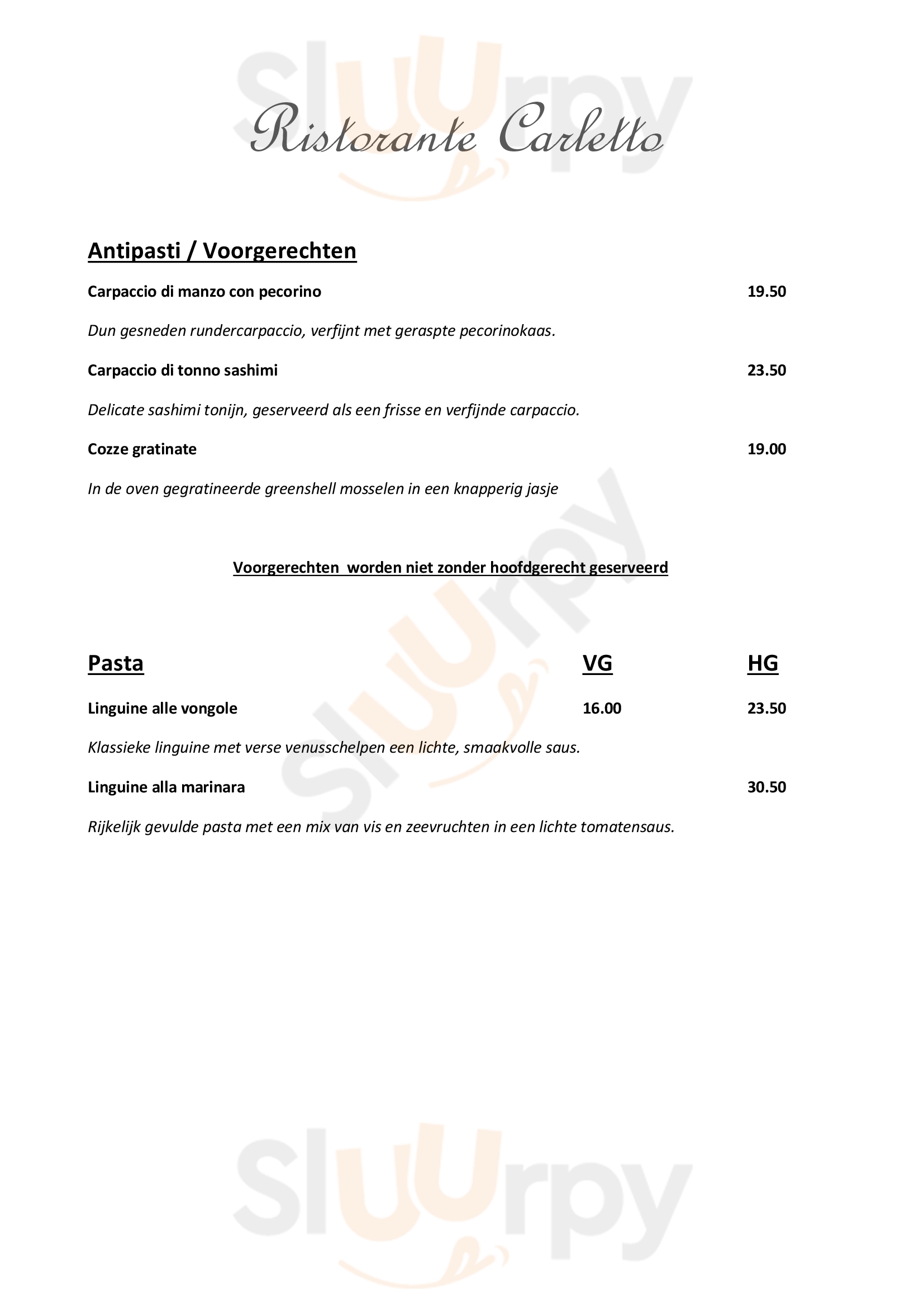 Ristorante Carletto Bornem Menu - 1