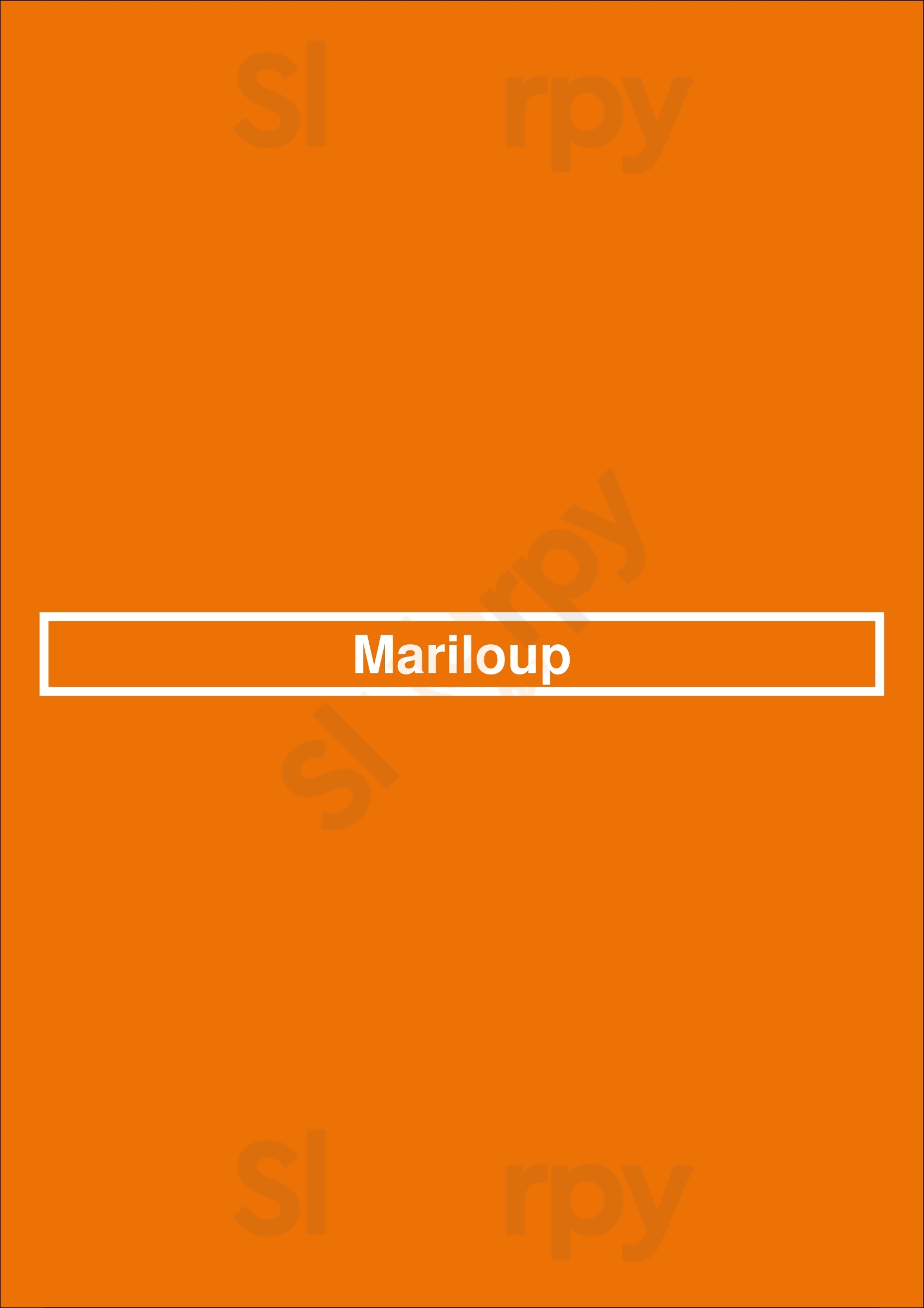 Mariloup Bruges Menu - 1