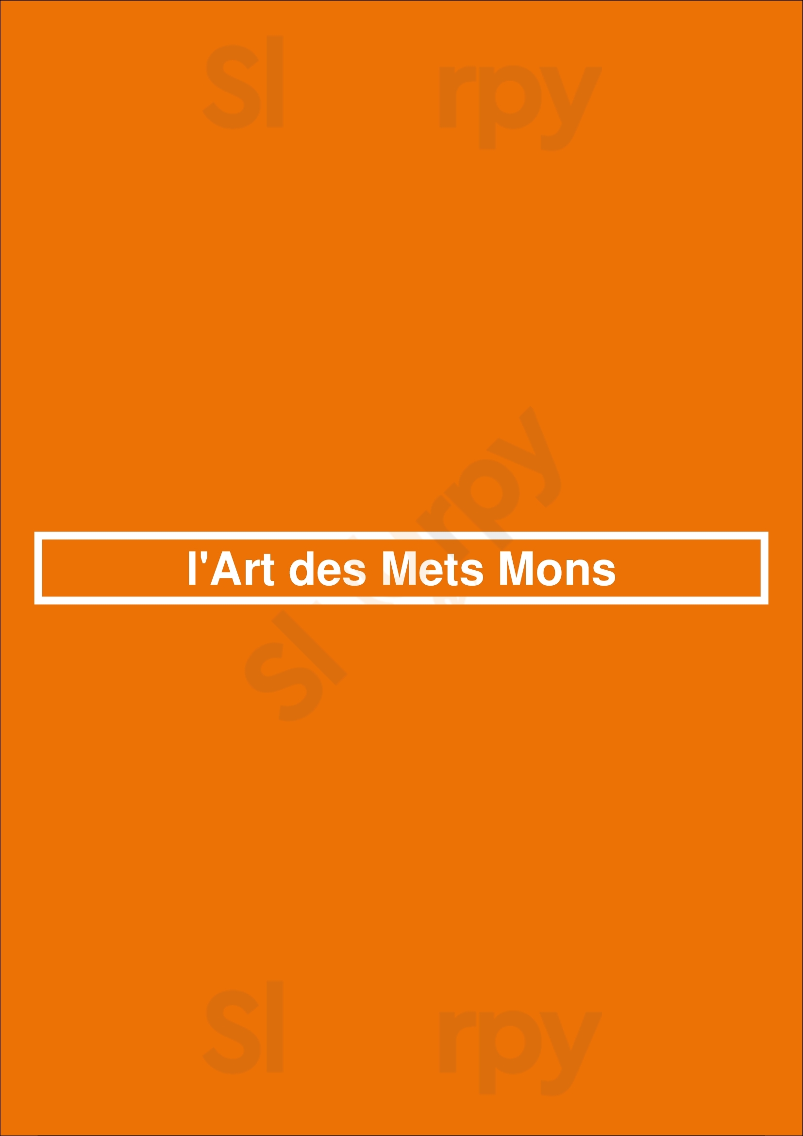 L'art Des Mets Mons Mons Menu - 1