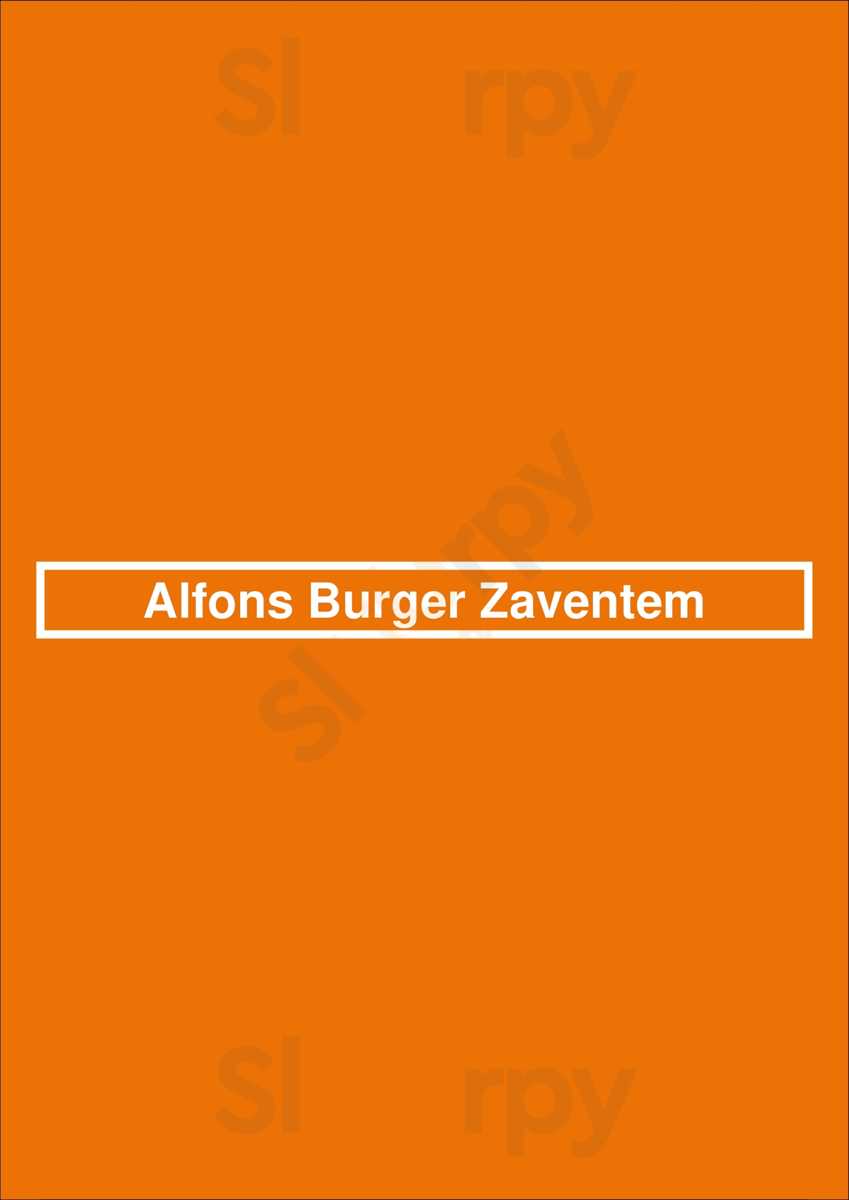 Alfons Burger Zaventem Zaventem Menu - 1