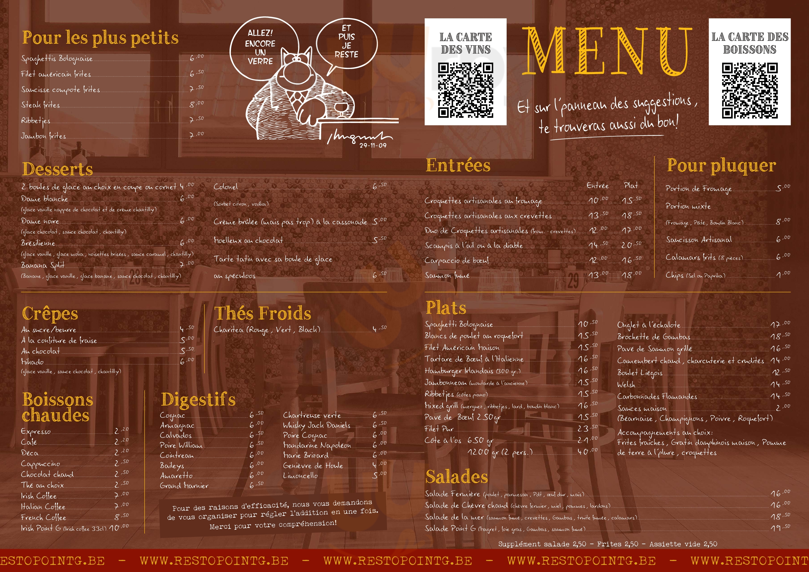 Resto Point G Mouscron Menu - 1