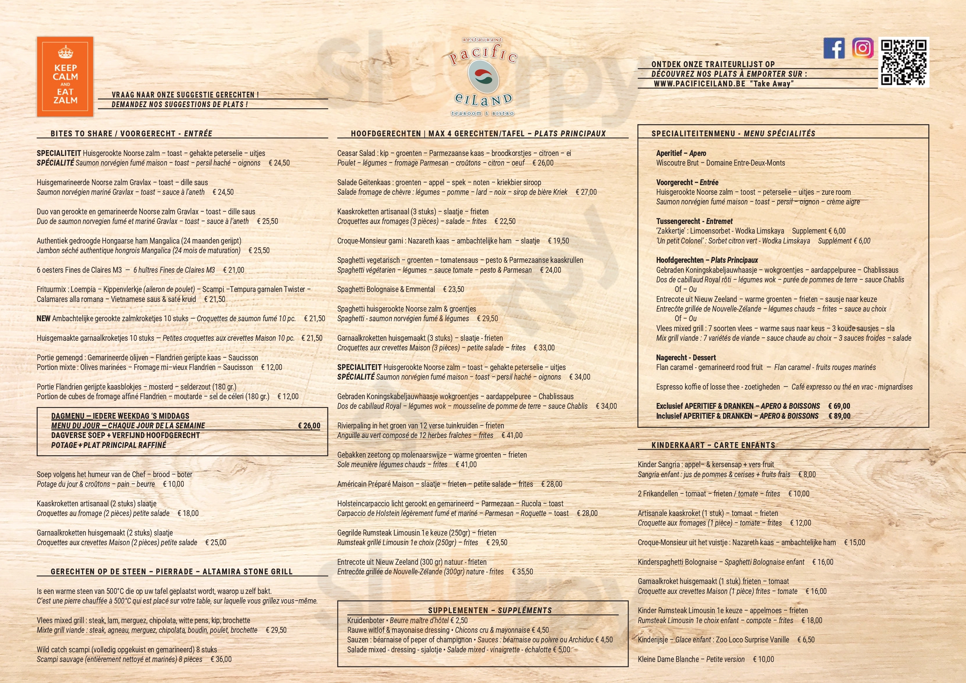 Pacific Eiland Restaurant Ypres Menu - 1