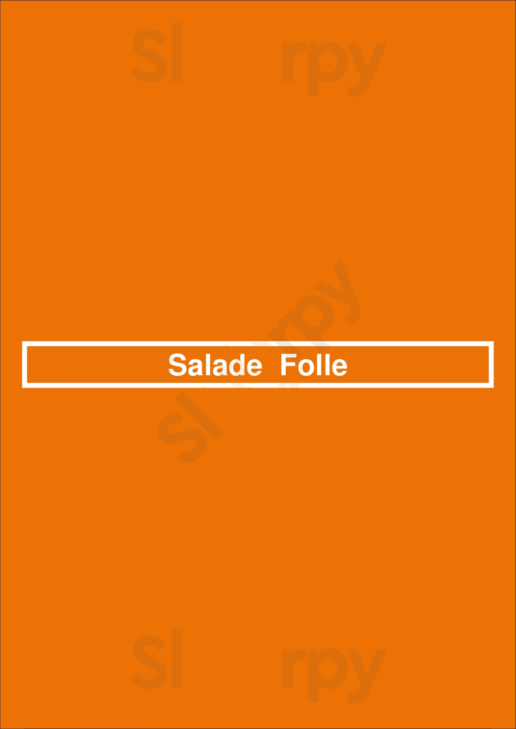 Salade  Folle Bruges Menu - 1