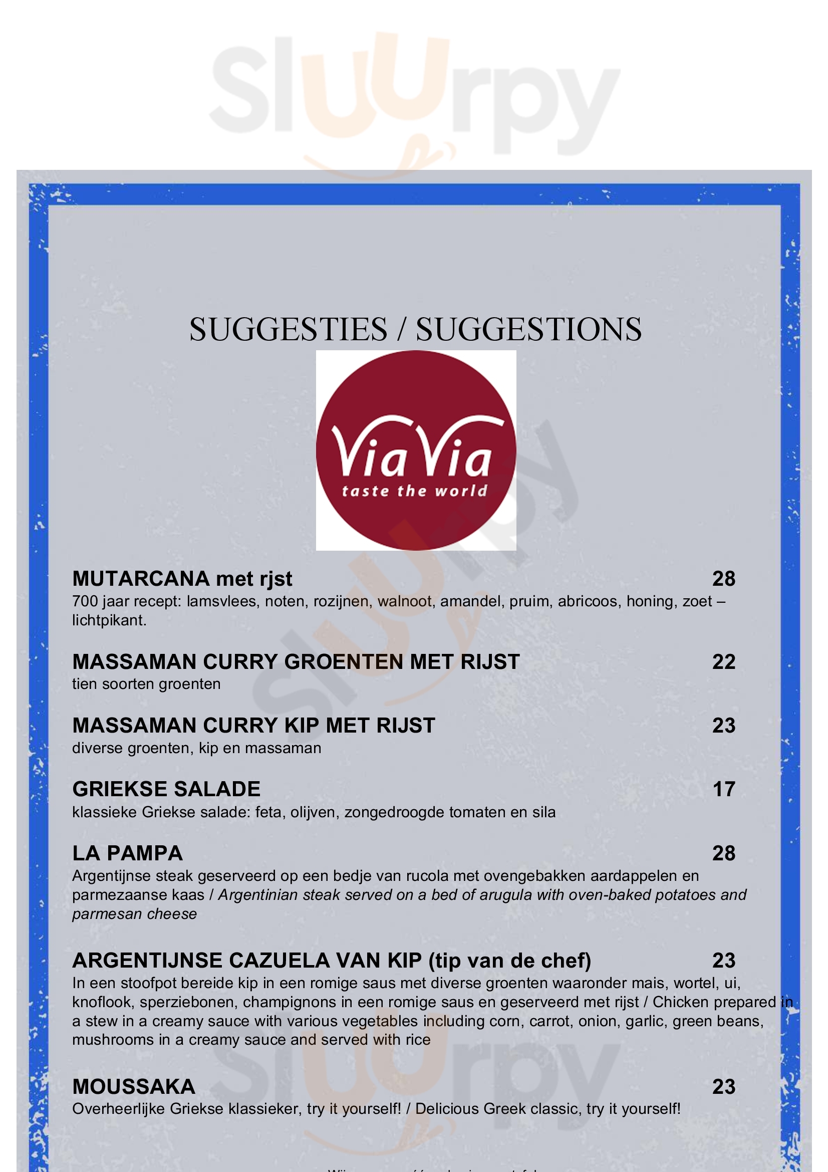 Via Via Mechelen Malines Menu - 1