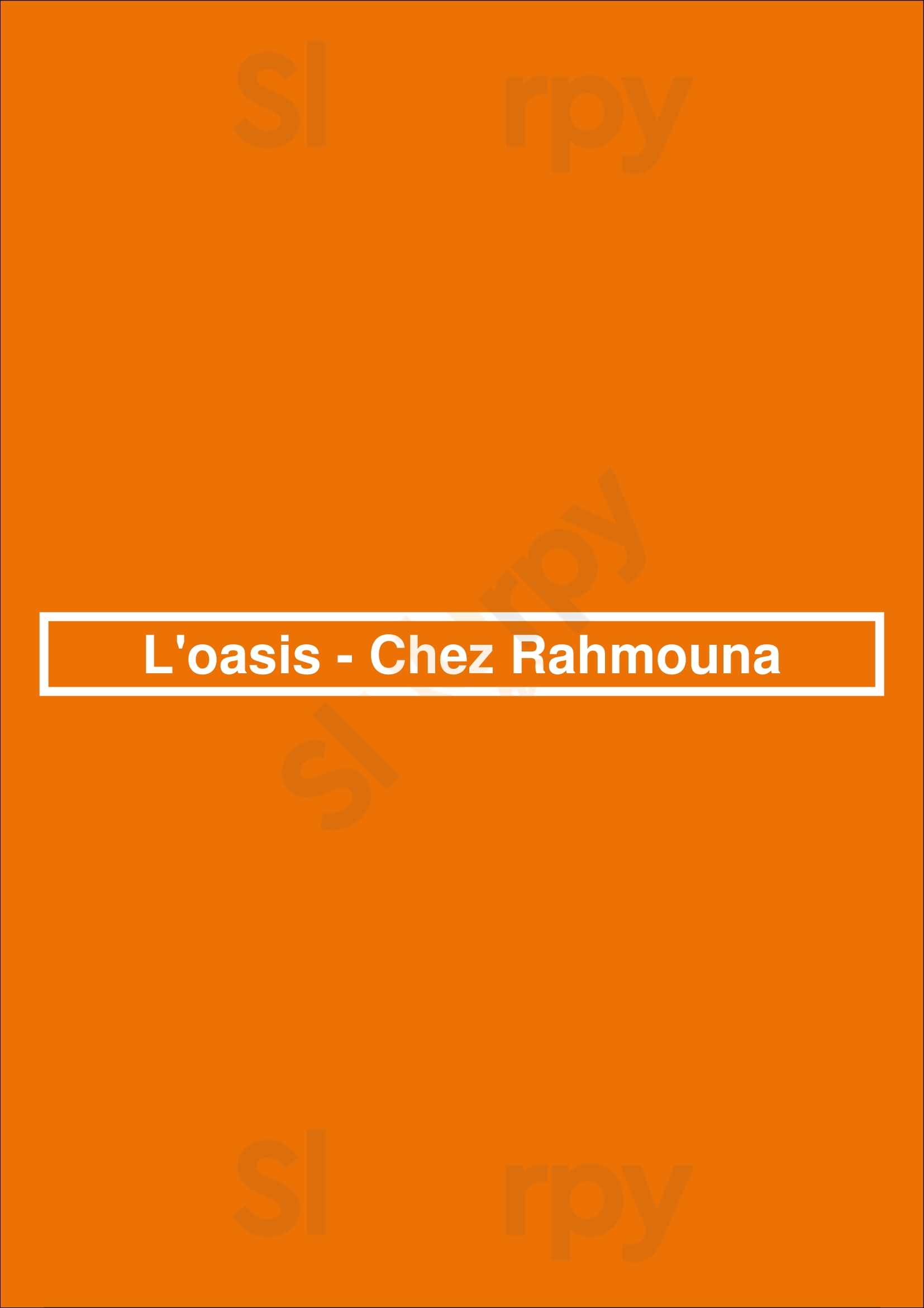 L'oasis - Chez Rahmouna Ath Menu - 1