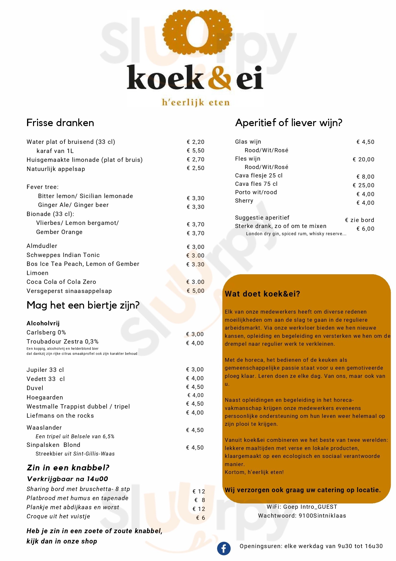 Koek & Ei Sint-Niklaas Menu - 1