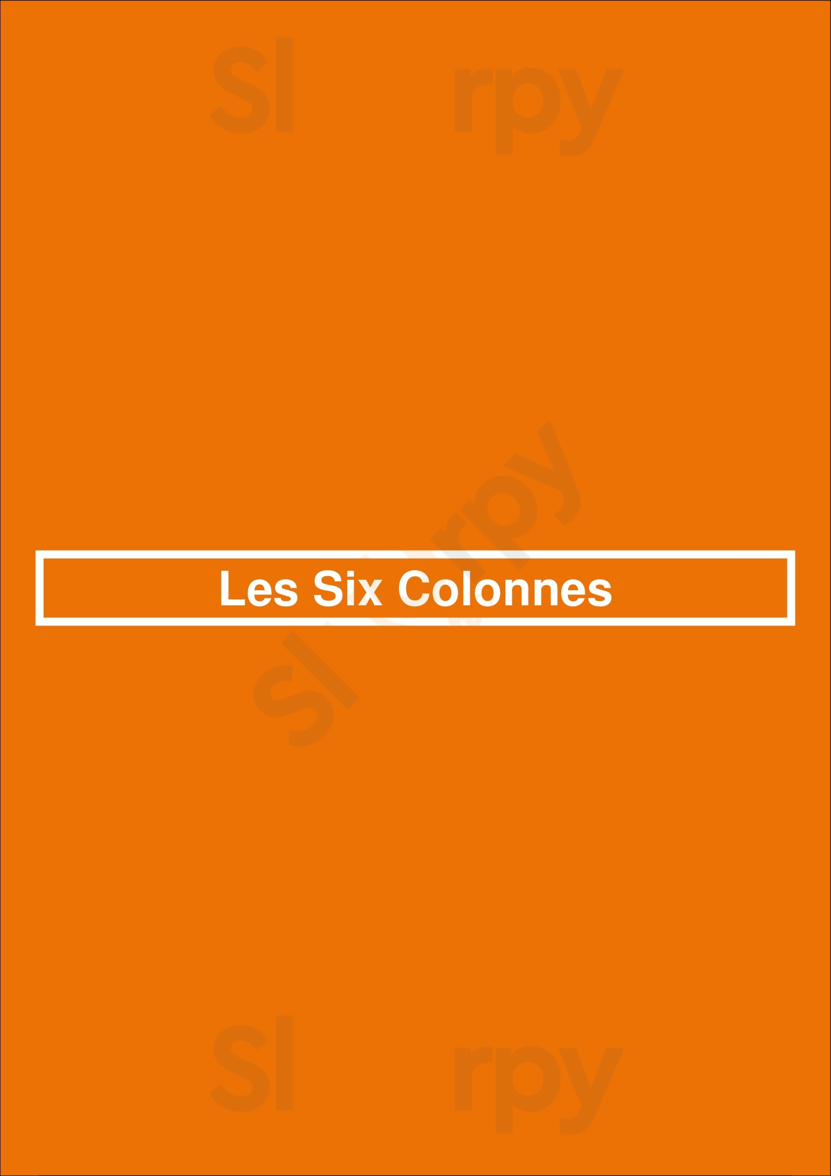 Les Six Colonnes Waterloo Menu - 1
