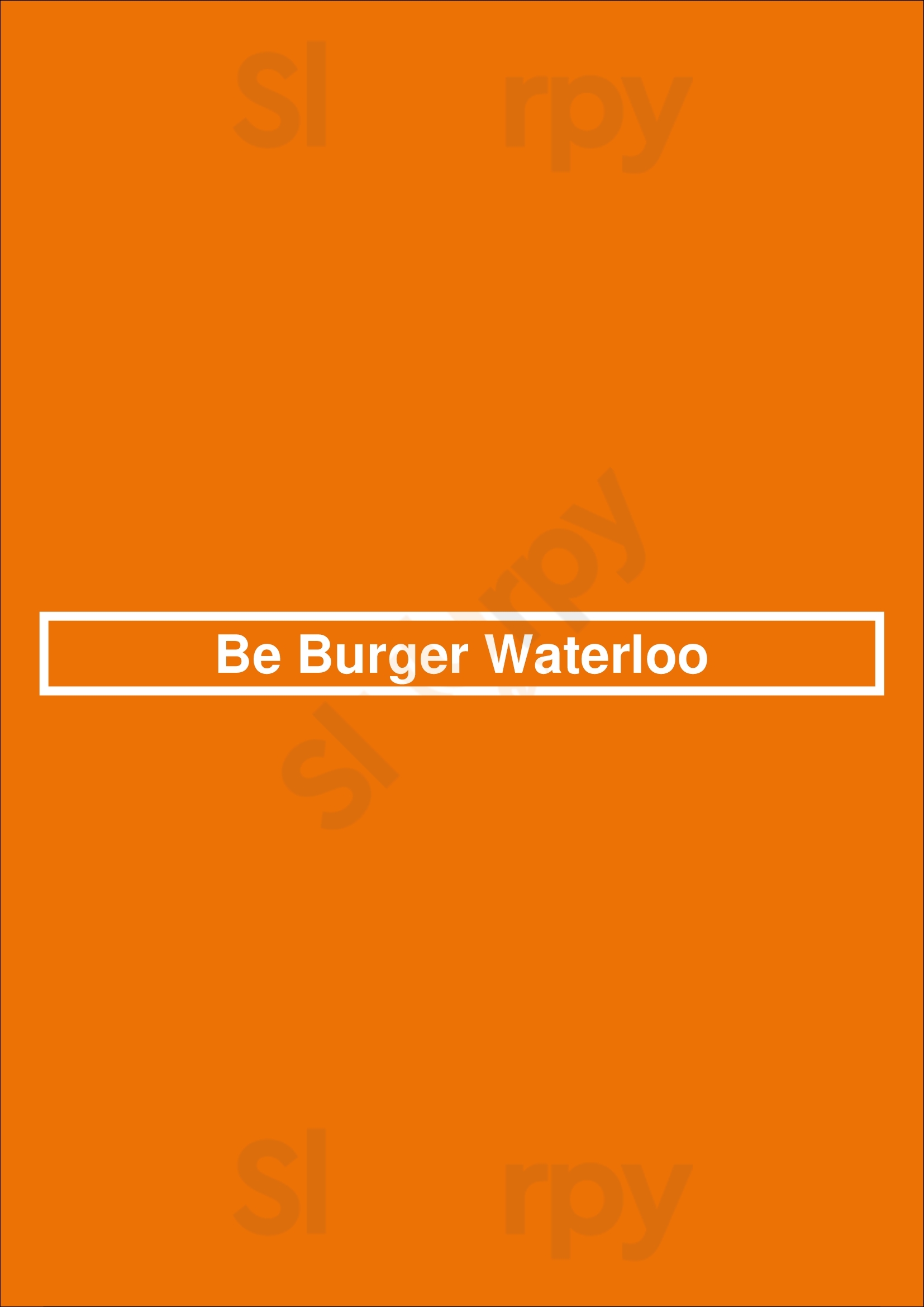 Be Burger Waterloo Waterloo Menu - 1